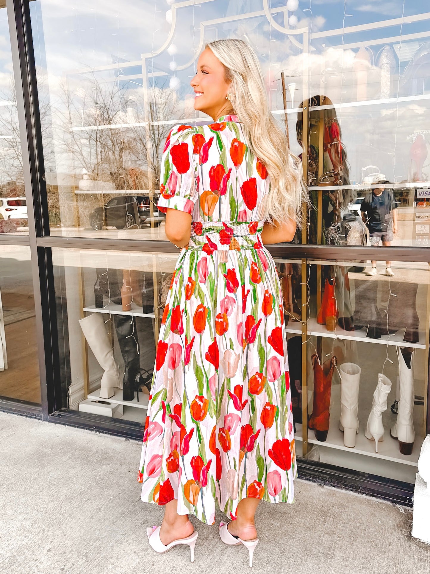 Painted Petals Midi Dress