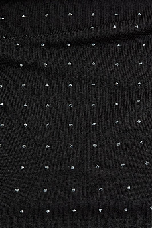 Soft-Drape Rhinestone Off-Shoulder Top