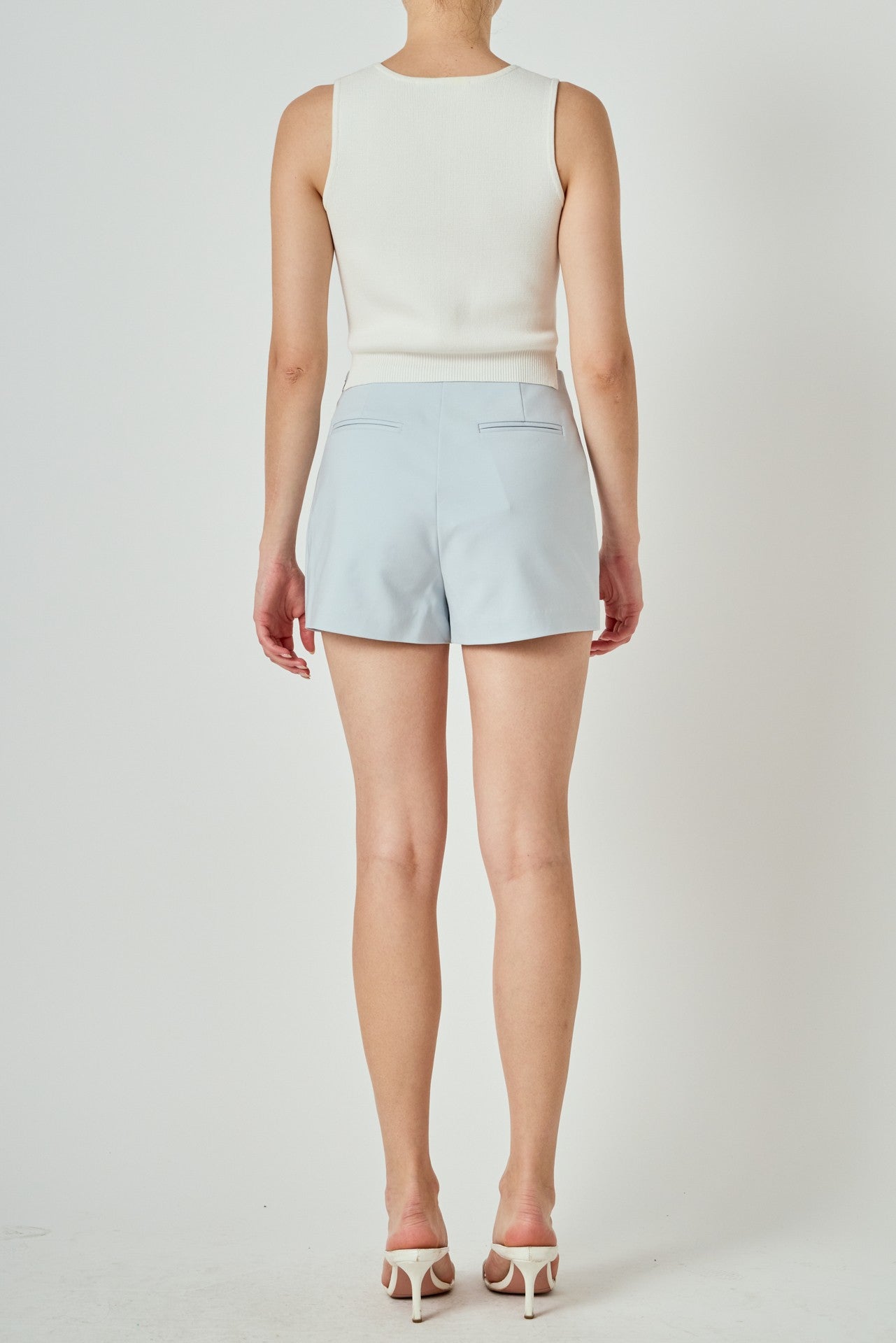 English Factory Slit Detail High-Waisted Skort