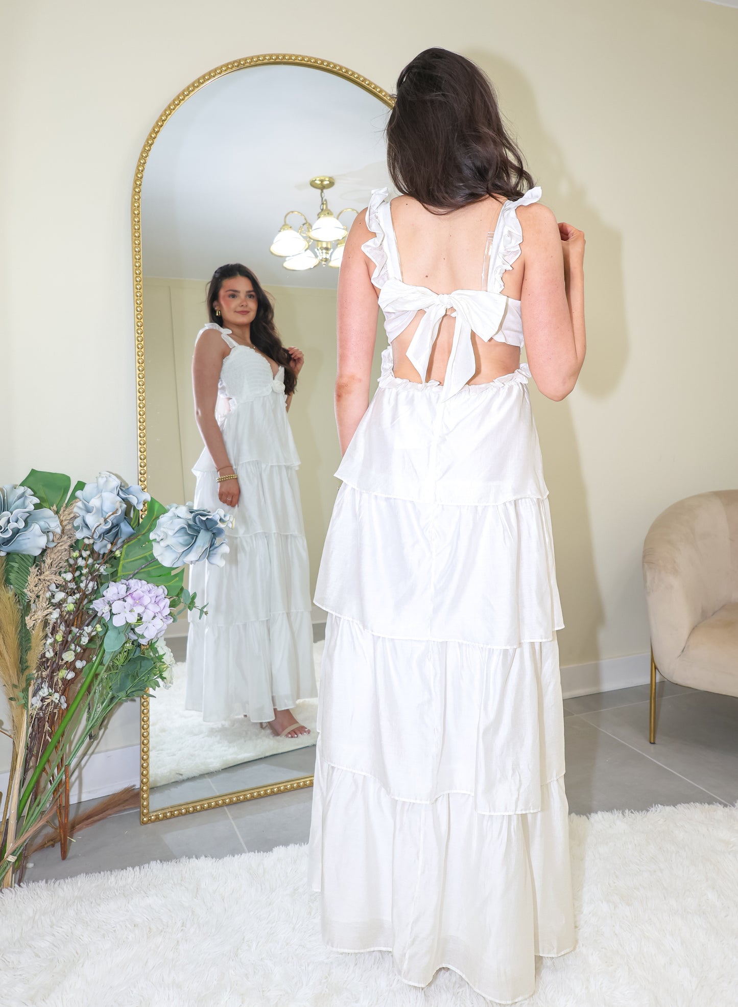 Rosy Daydreams Smocked Maxi Dress