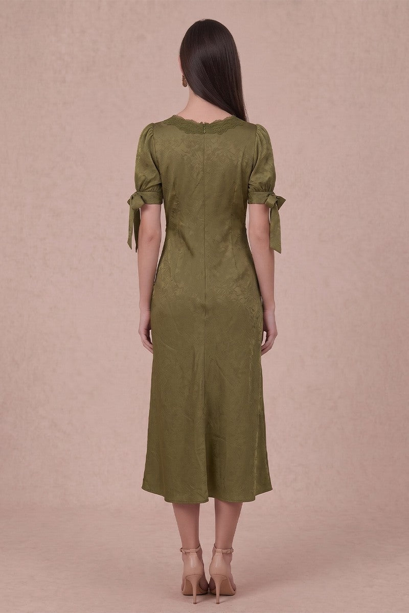 Evergreen Lace Midi Dress