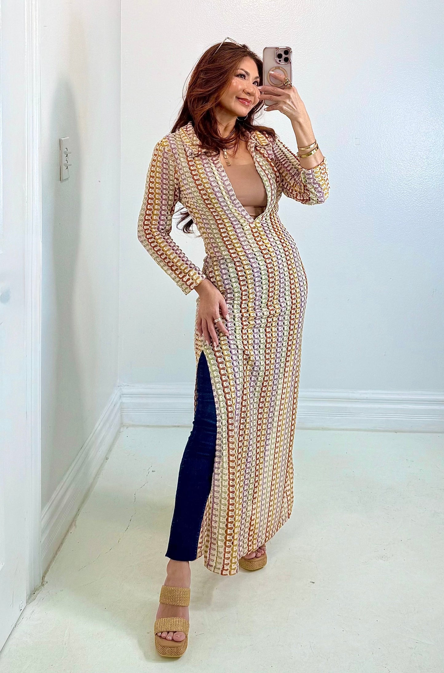 Retro Luxe Crochet Maxi Dress