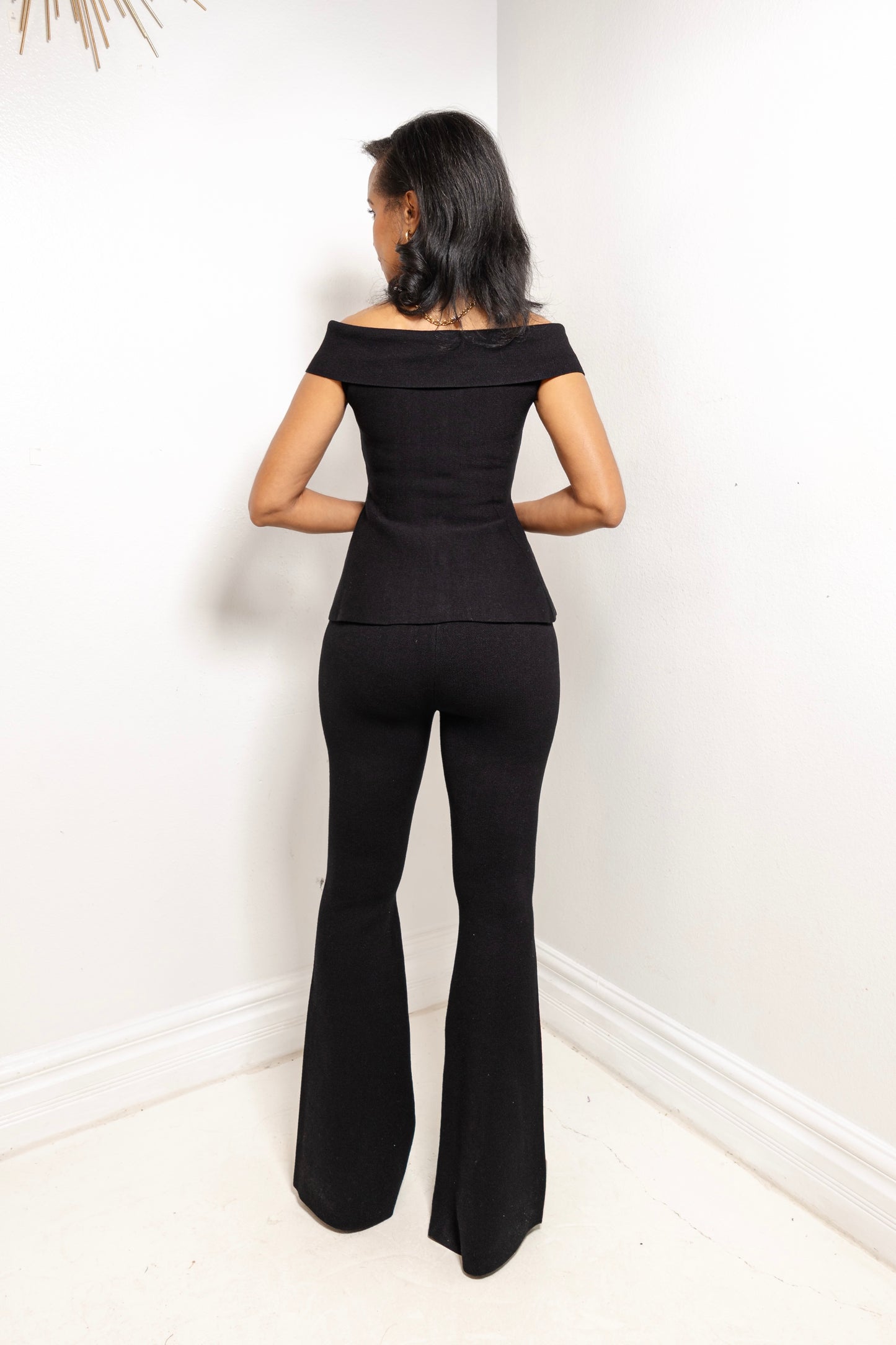 After Hours Knit Peplum Top & Pant Set