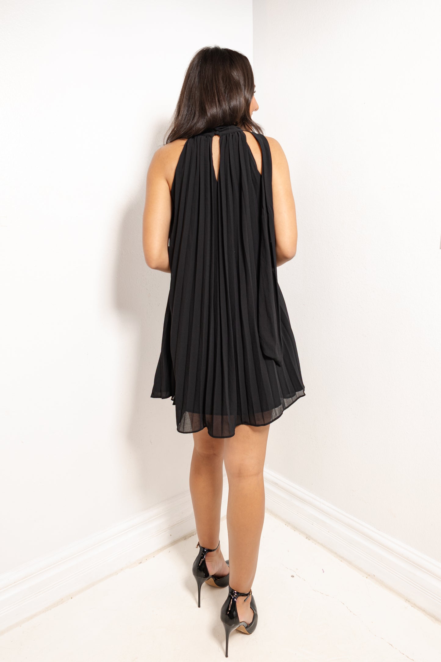 All Eyes On Me Pleated Sleeveless Dress