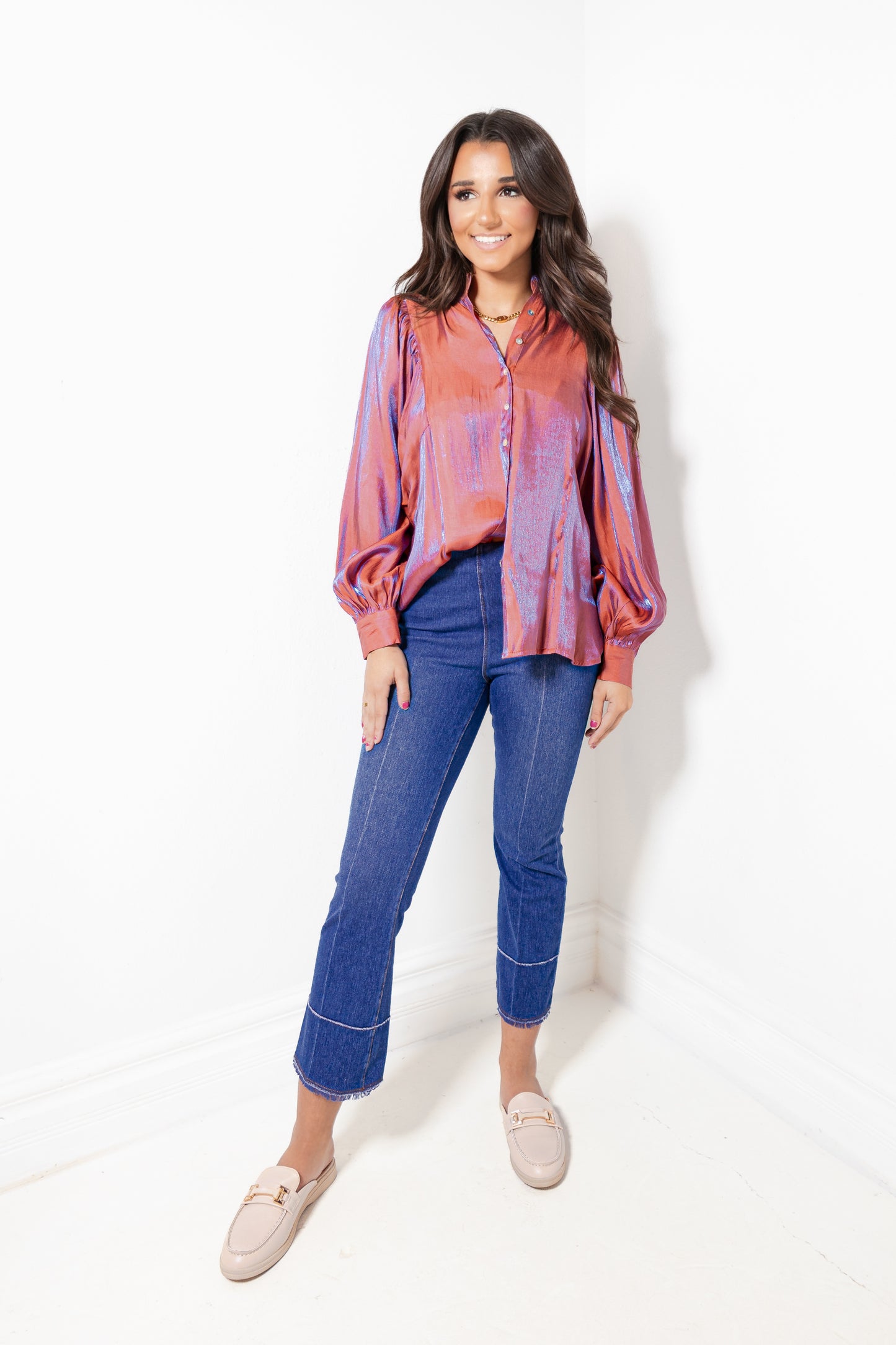 Autumn Aura Satin Top