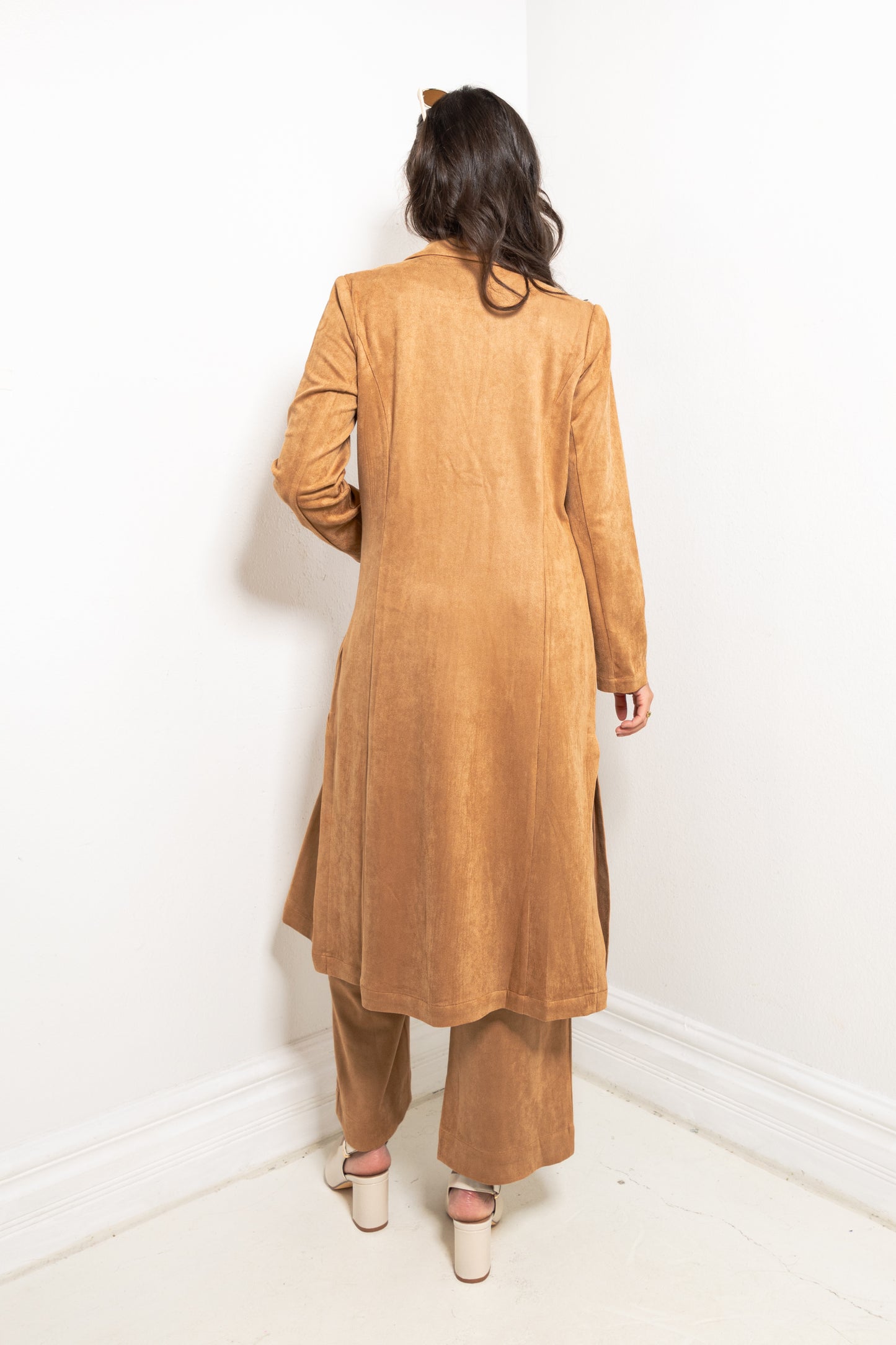 Autumn Estate Faux Suede Duster Coat