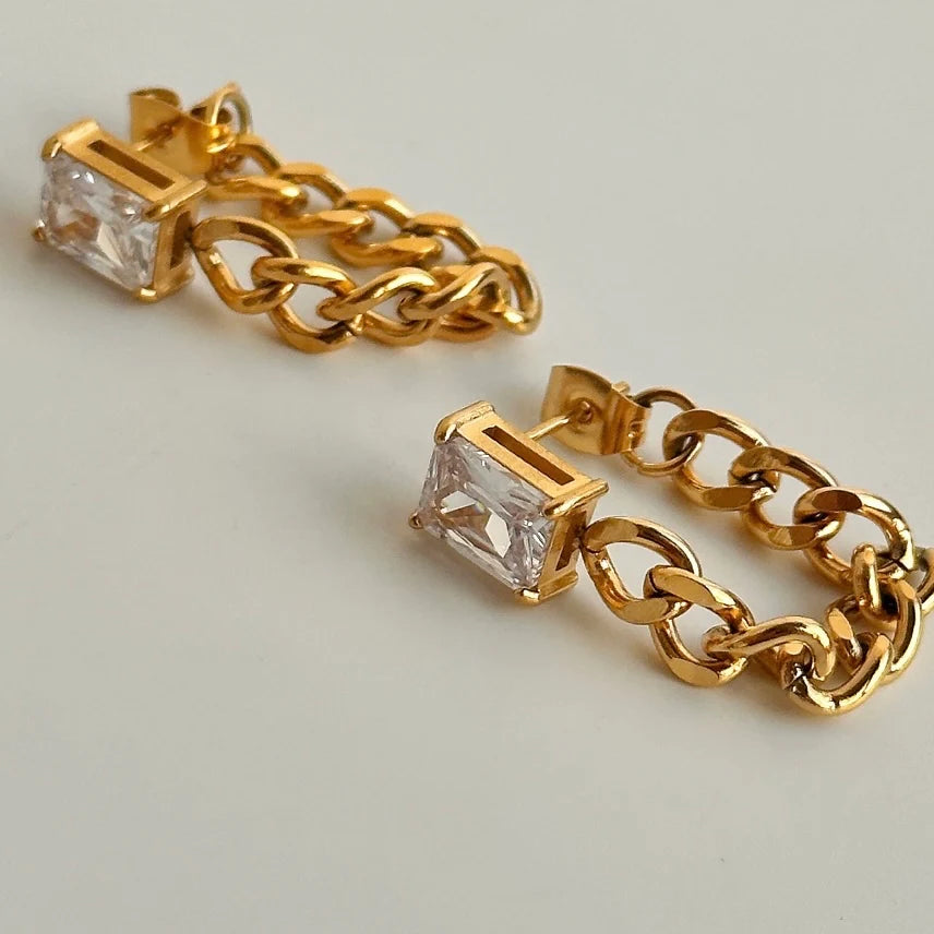 Diamond Chain Earrings