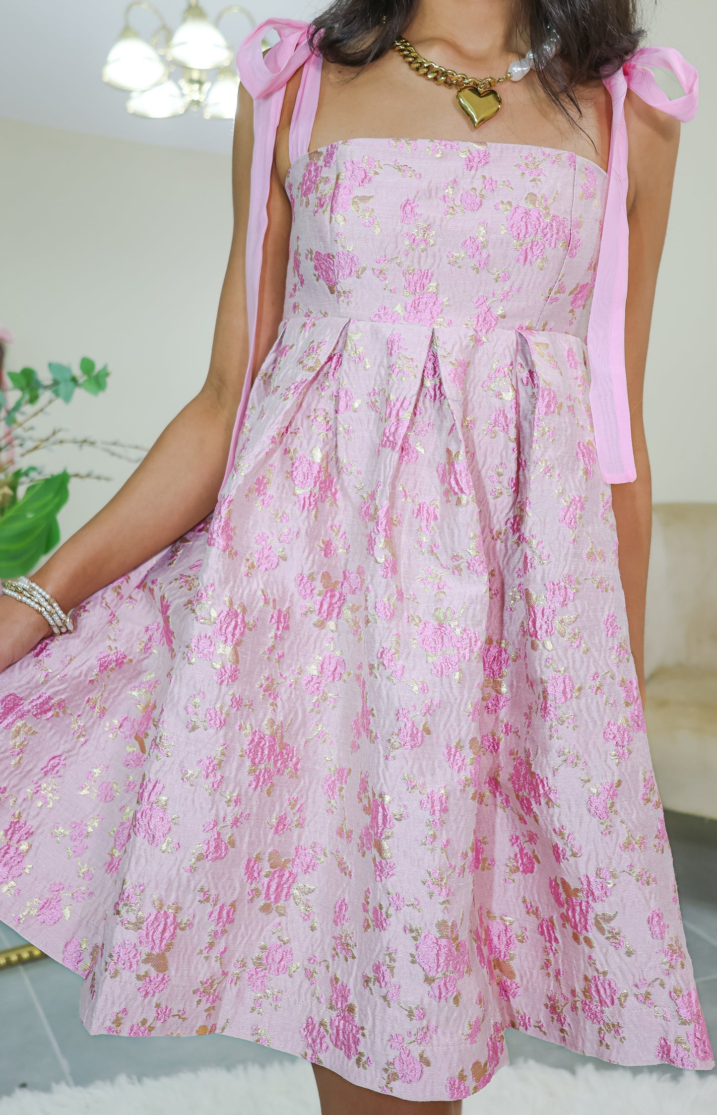Baby Doll Blooms Jacquard Mini Dress