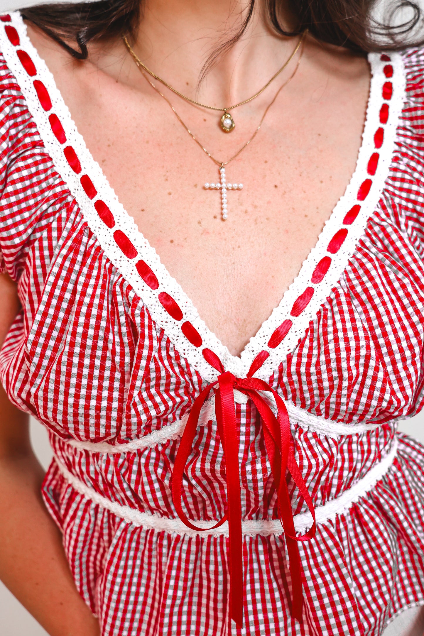 Cherry Pie Gingham Cropped Top