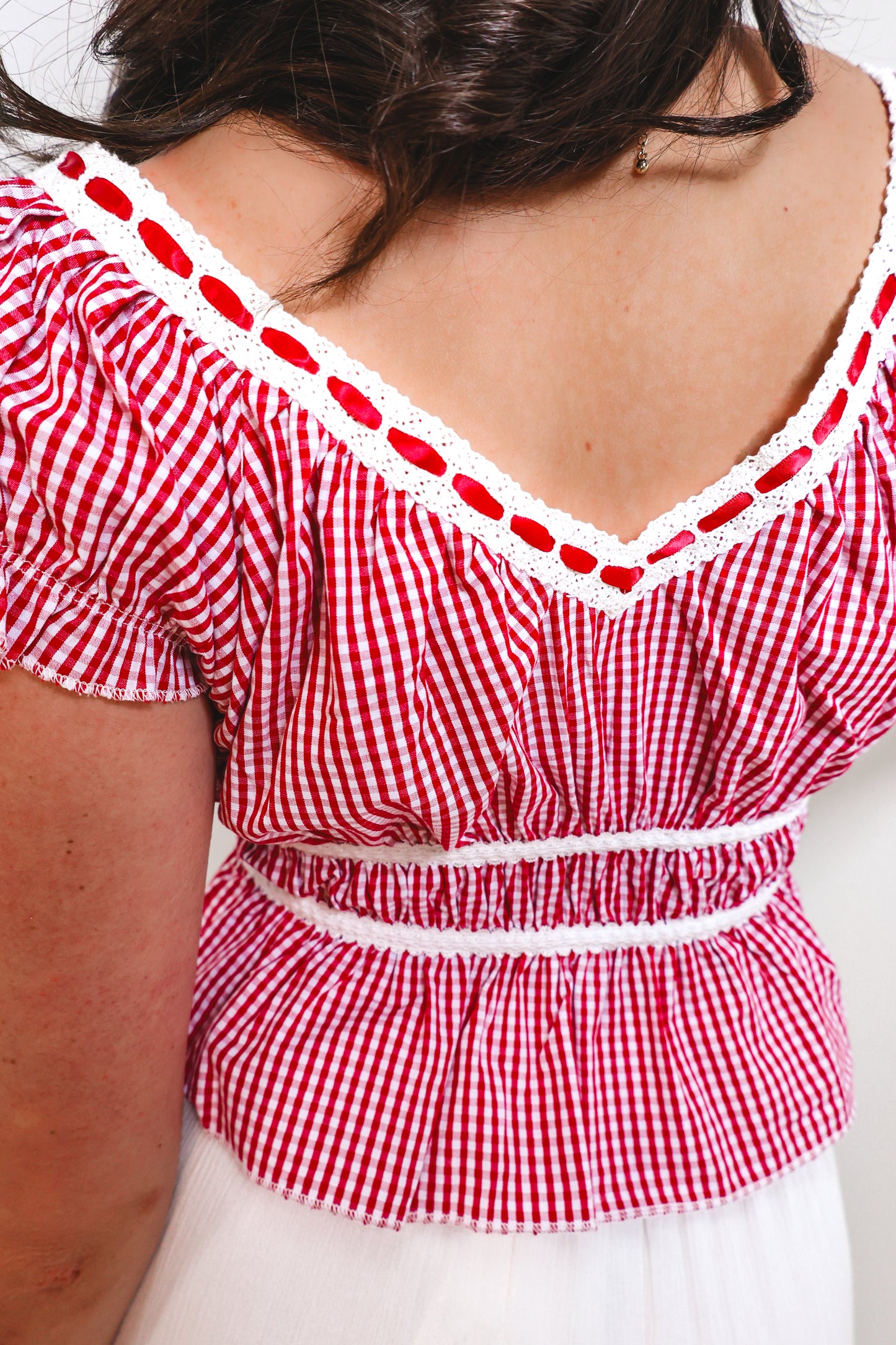 Cherry Pie Gingham Cropped Top
