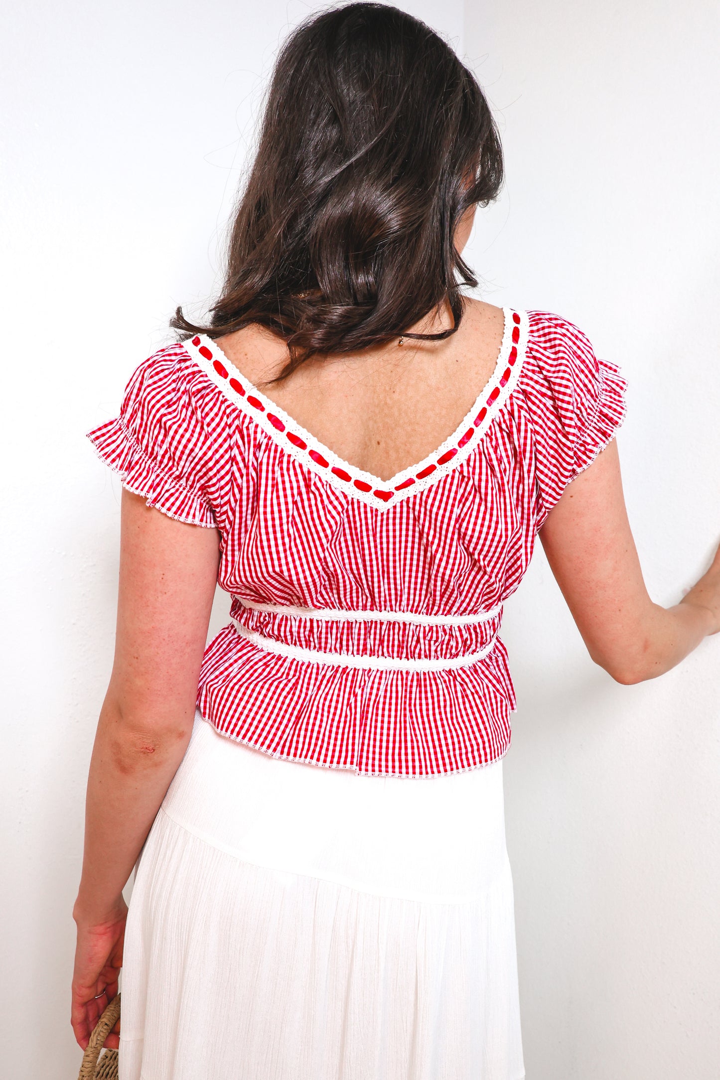 Cherry Pie Gingham Cropped Top