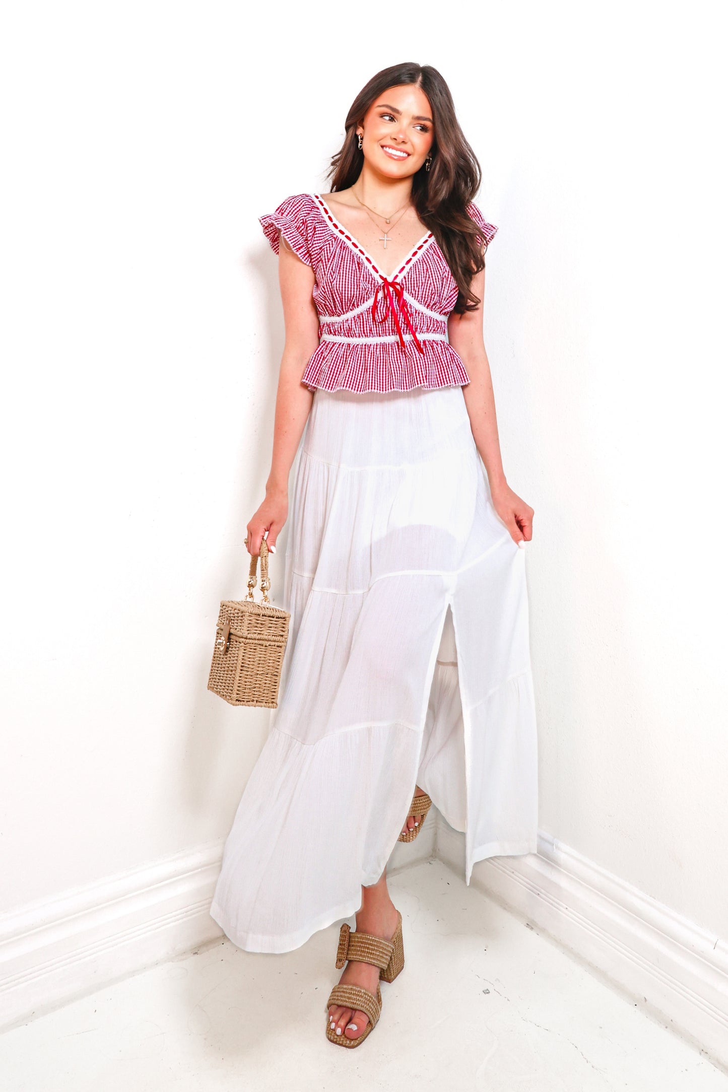 Cherry Pie Gingham Cropped Top