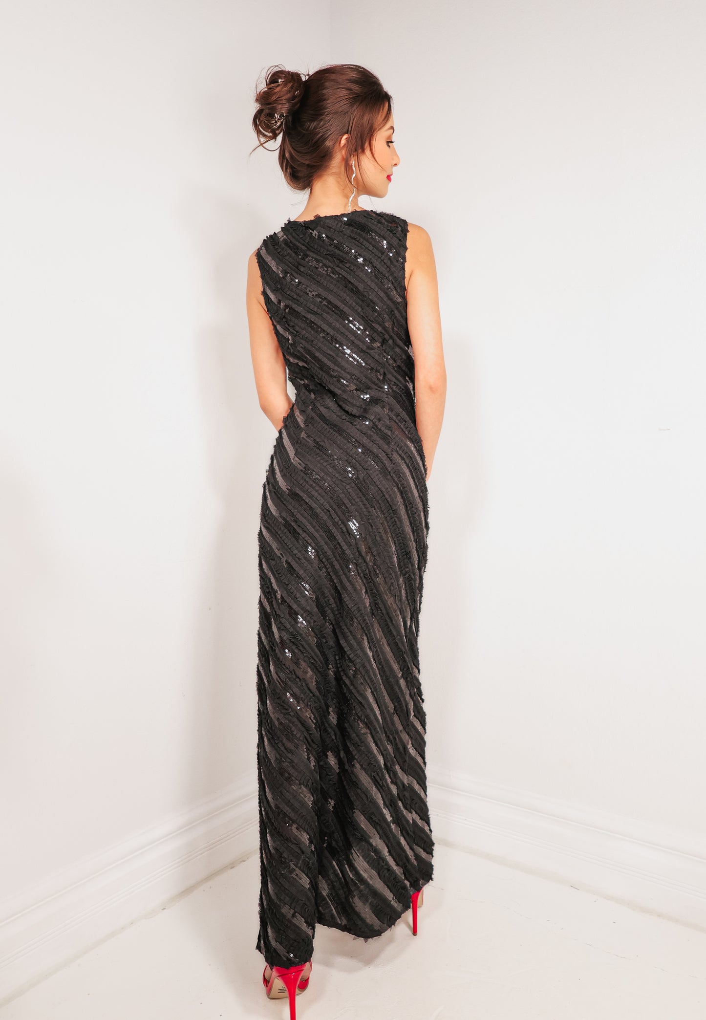 Endless Rose Black Tie Affair Maxi Dress