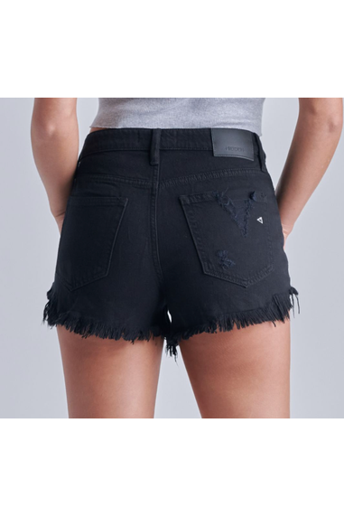 Black Super Soft Destroyed High Rise Frayed Shorts-Denim-KCoutureBoutique, women's boutique in Bossier City, Louisiana