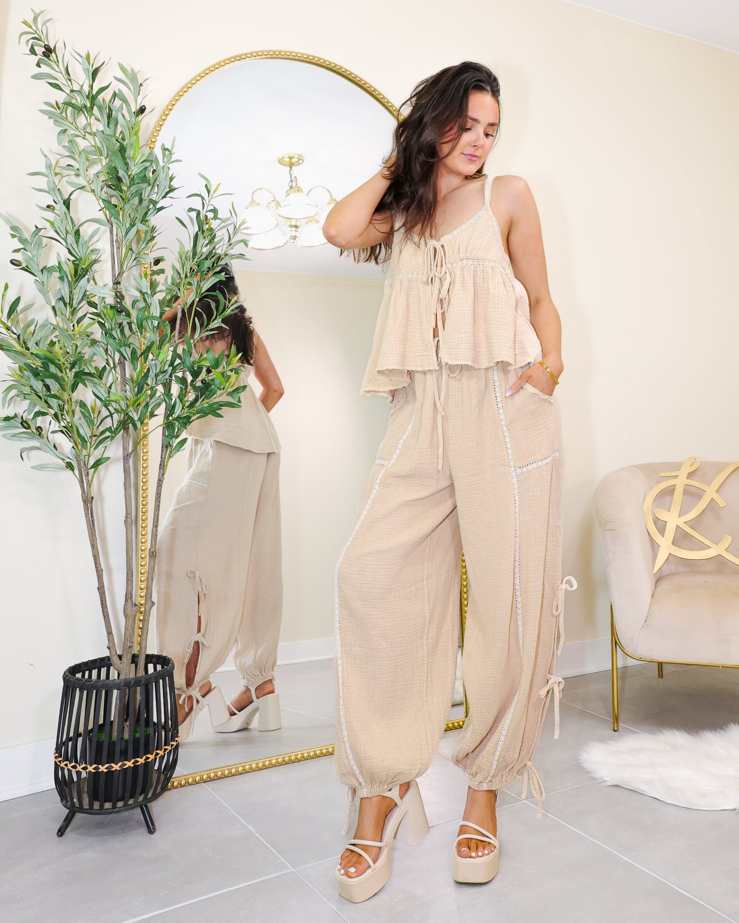 Boho Breeze Front Tie Top