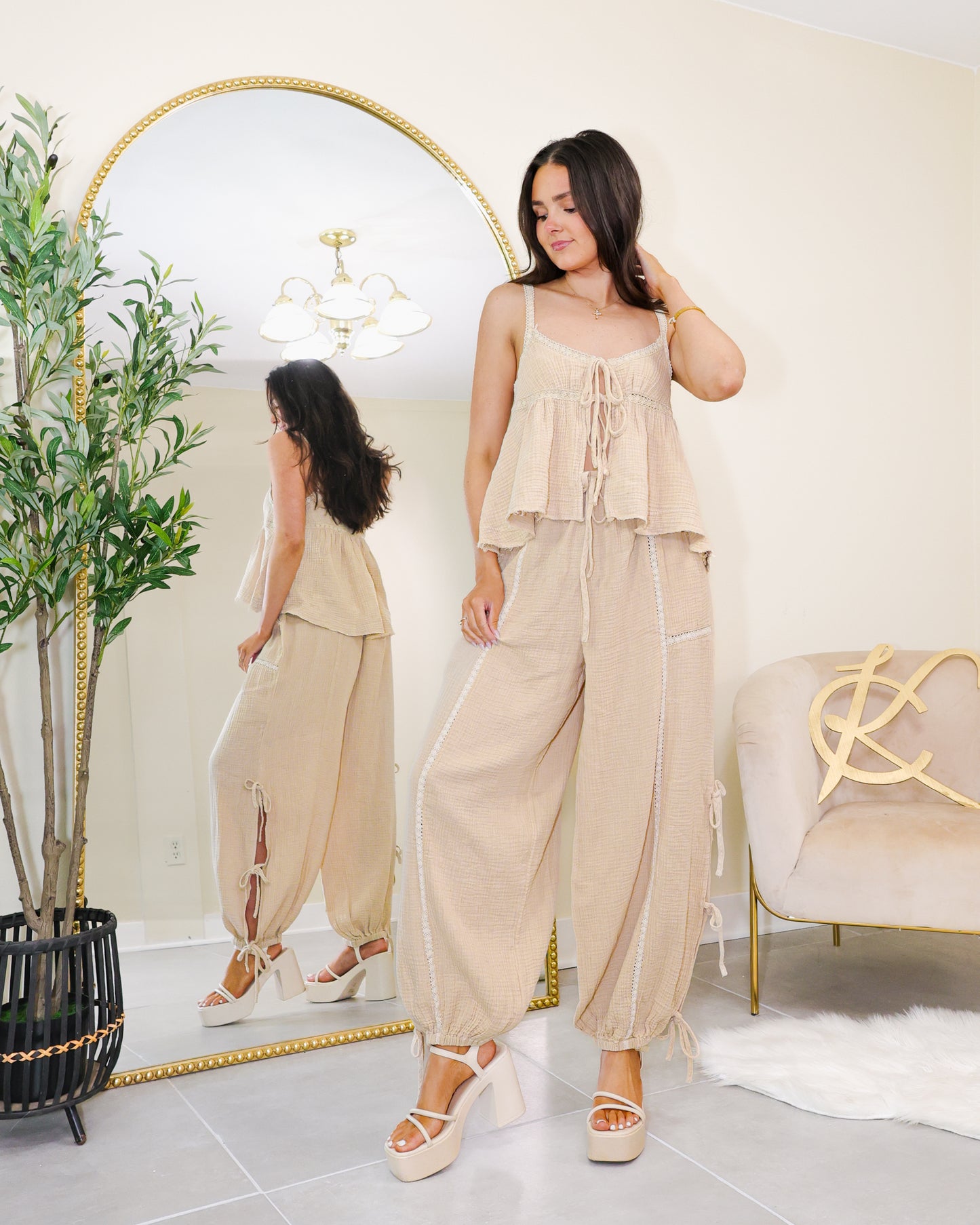 Boho Breeze Front Tie Top