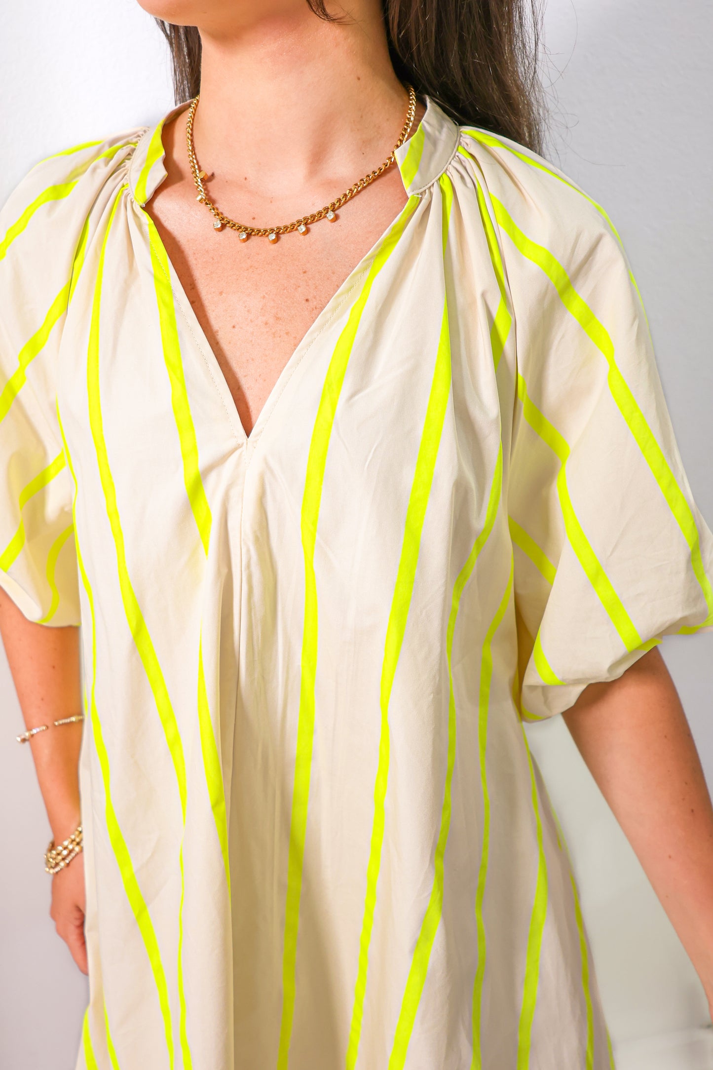 Bright Side Puff Sleeve Shift Dress