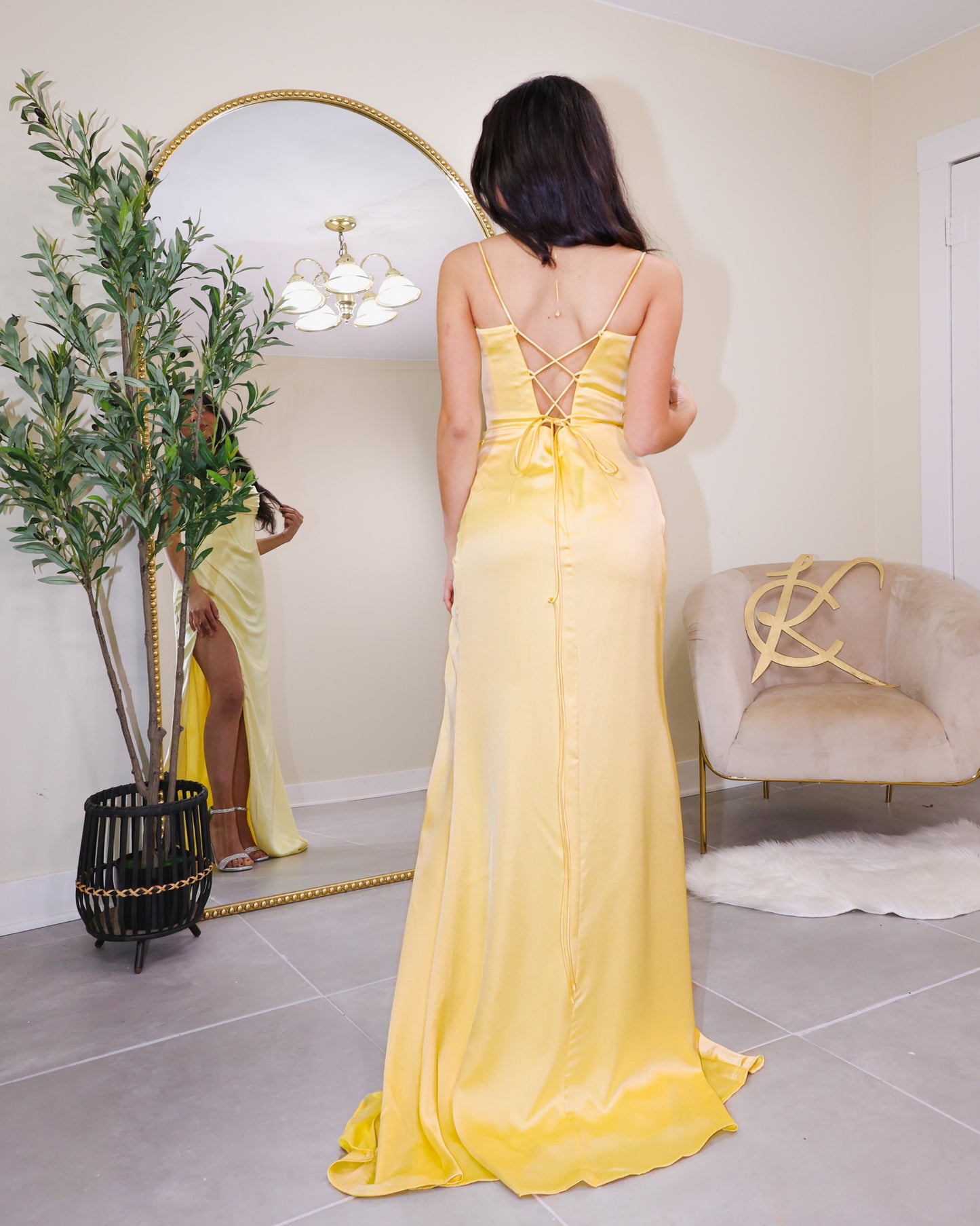 Canary Charm Corset Gown