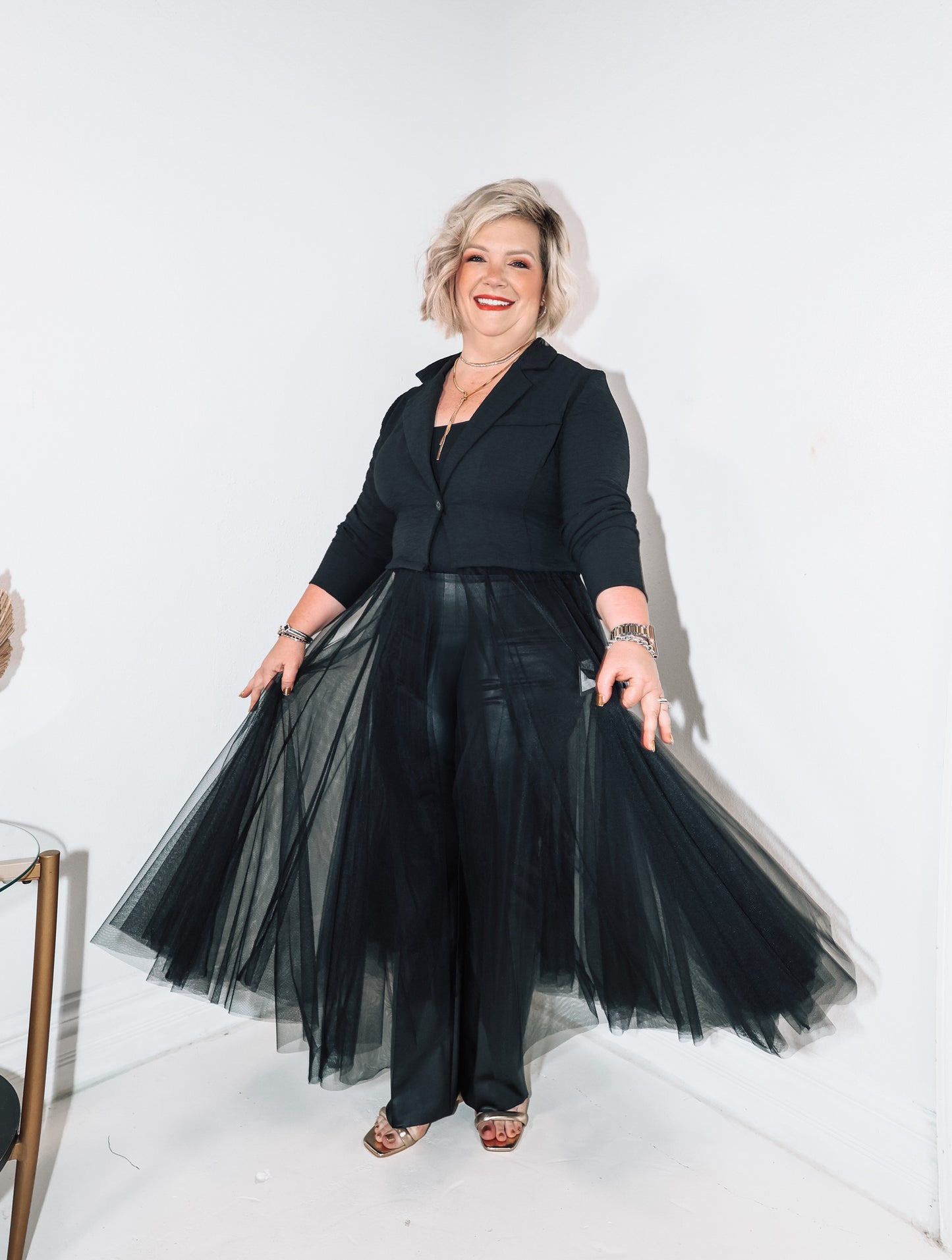 Cascade Tulle Blazer