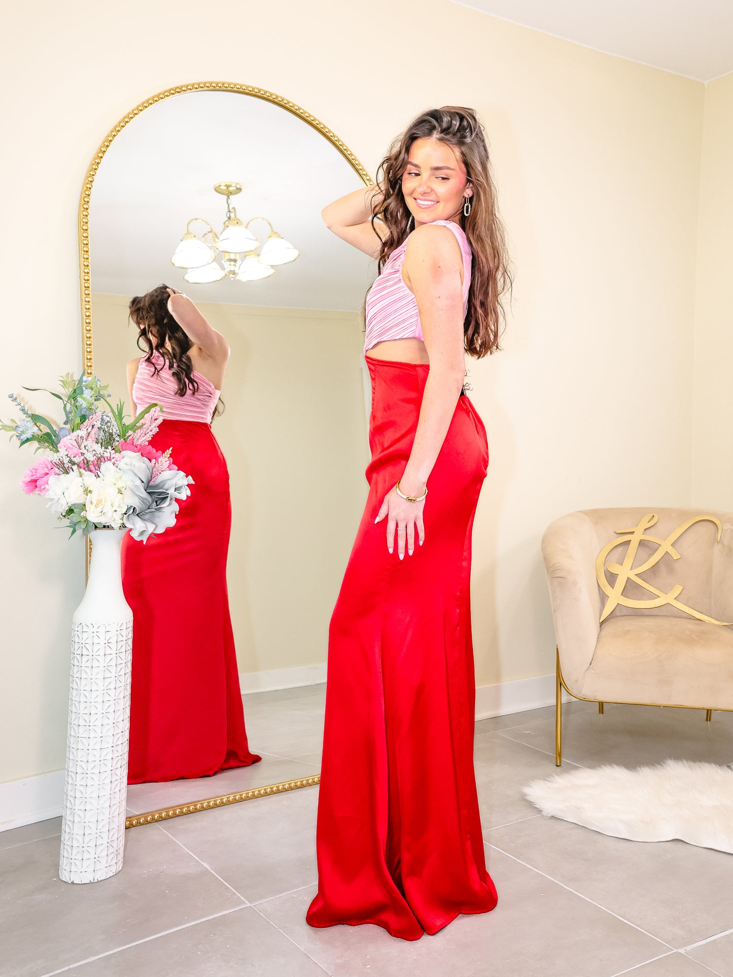 Cherry Blossom Color Block Dress