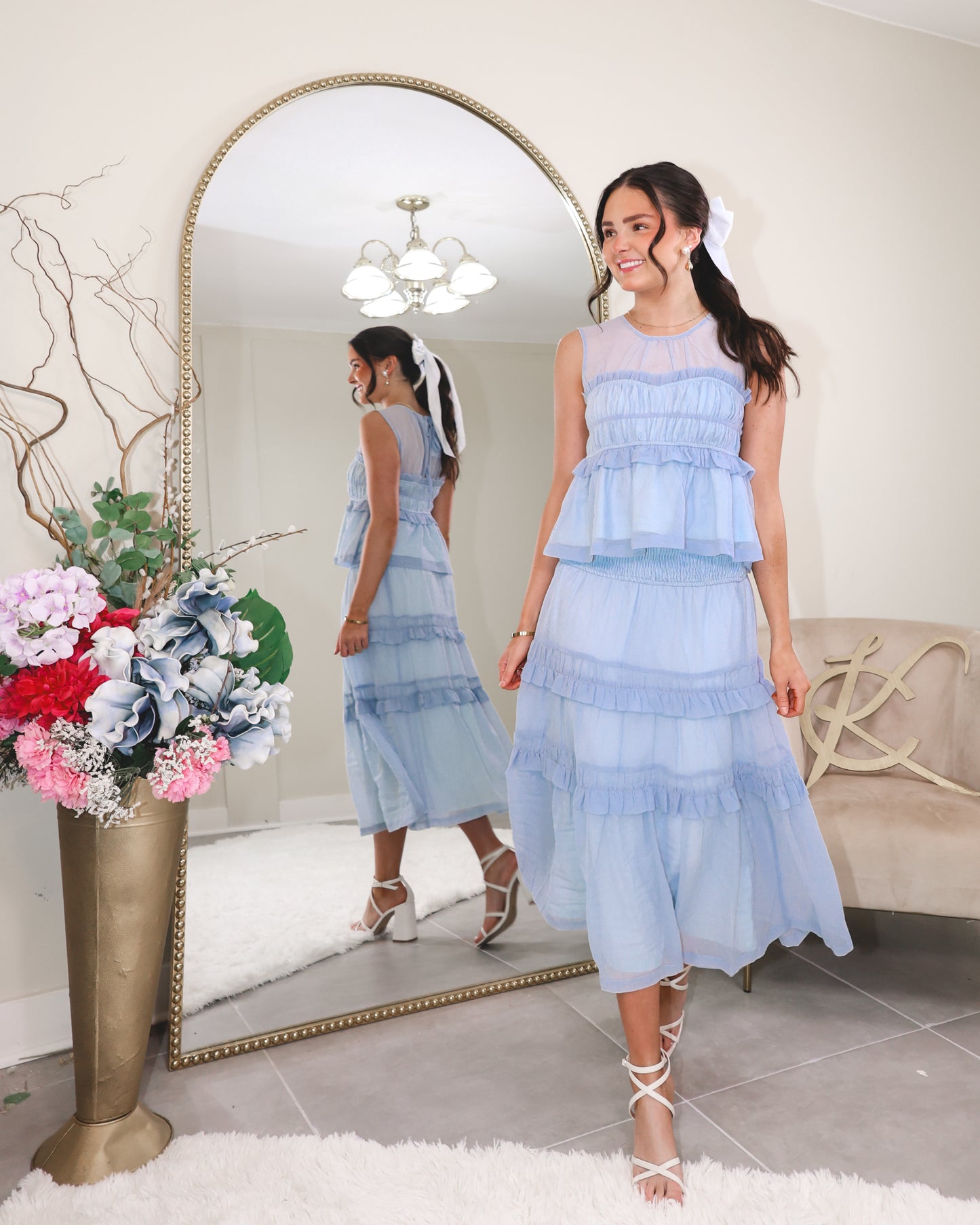 Chiffon Skies Peplum Top