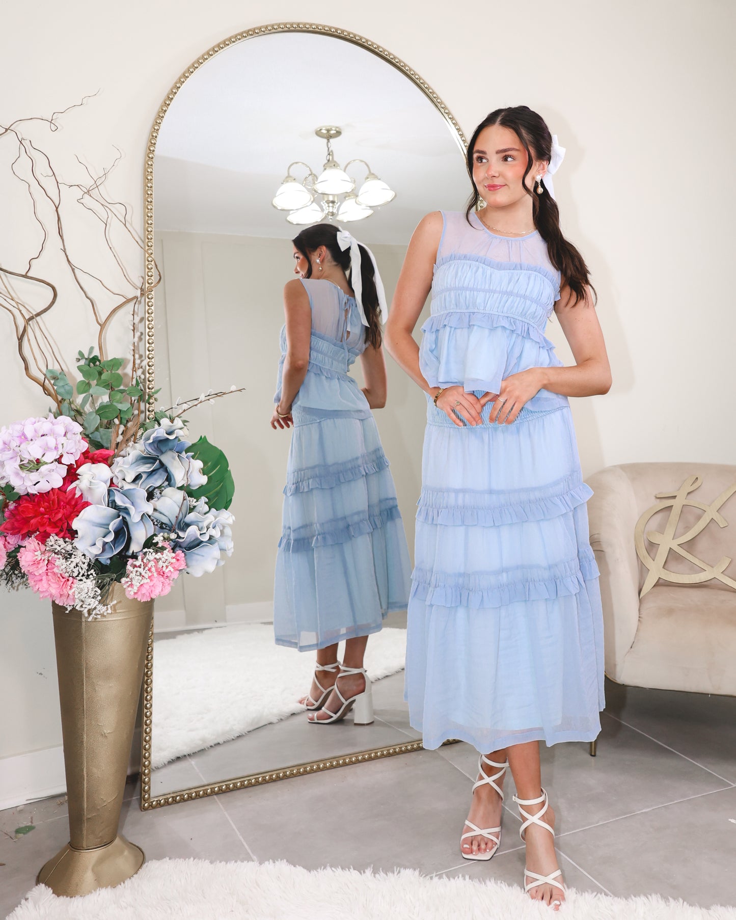 Chiffon Skies Peplum Top