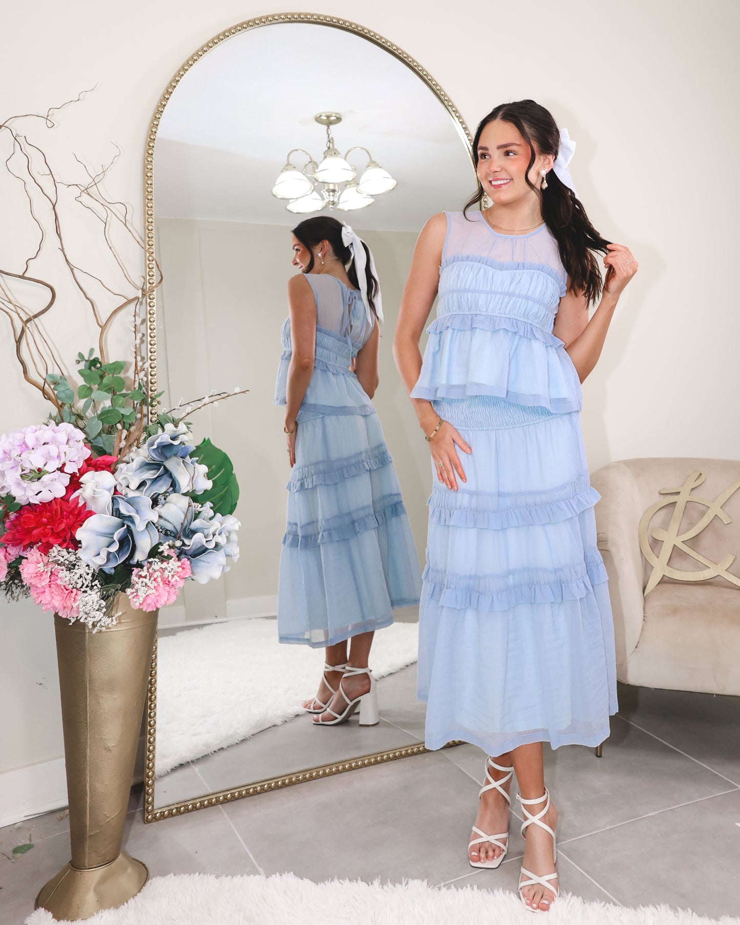 Chiffon Skies Peplum Top