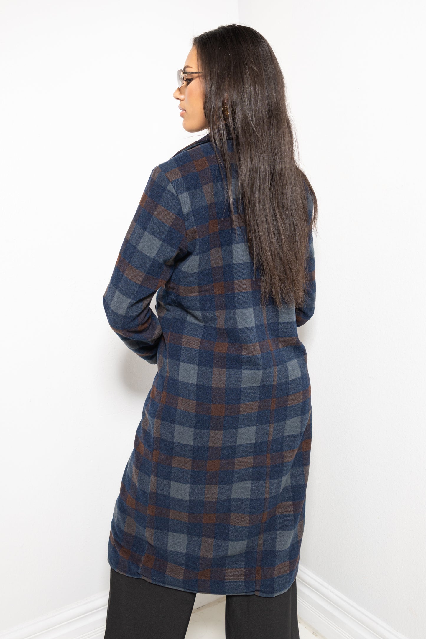 Cider Season Plaid Trench Coat