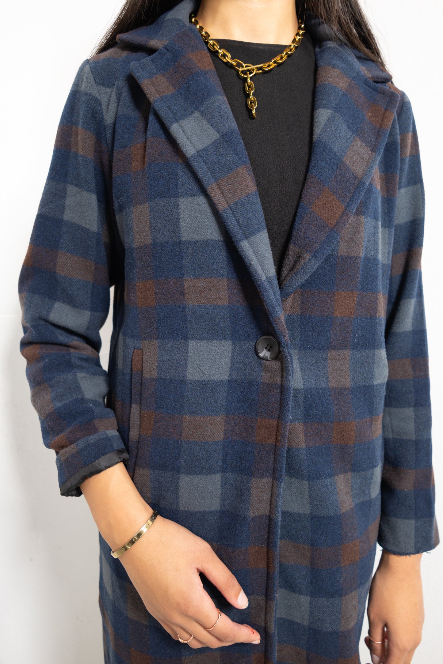 Cider Season Plaid Trench Coat