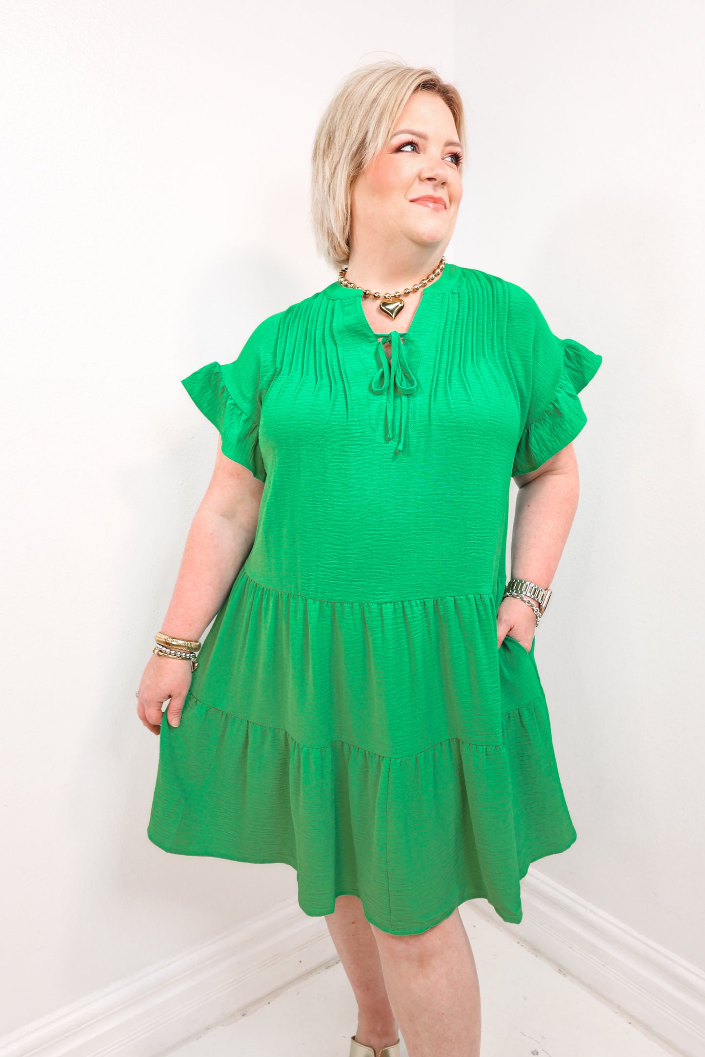 Clover & Class Tiered Mini Dress