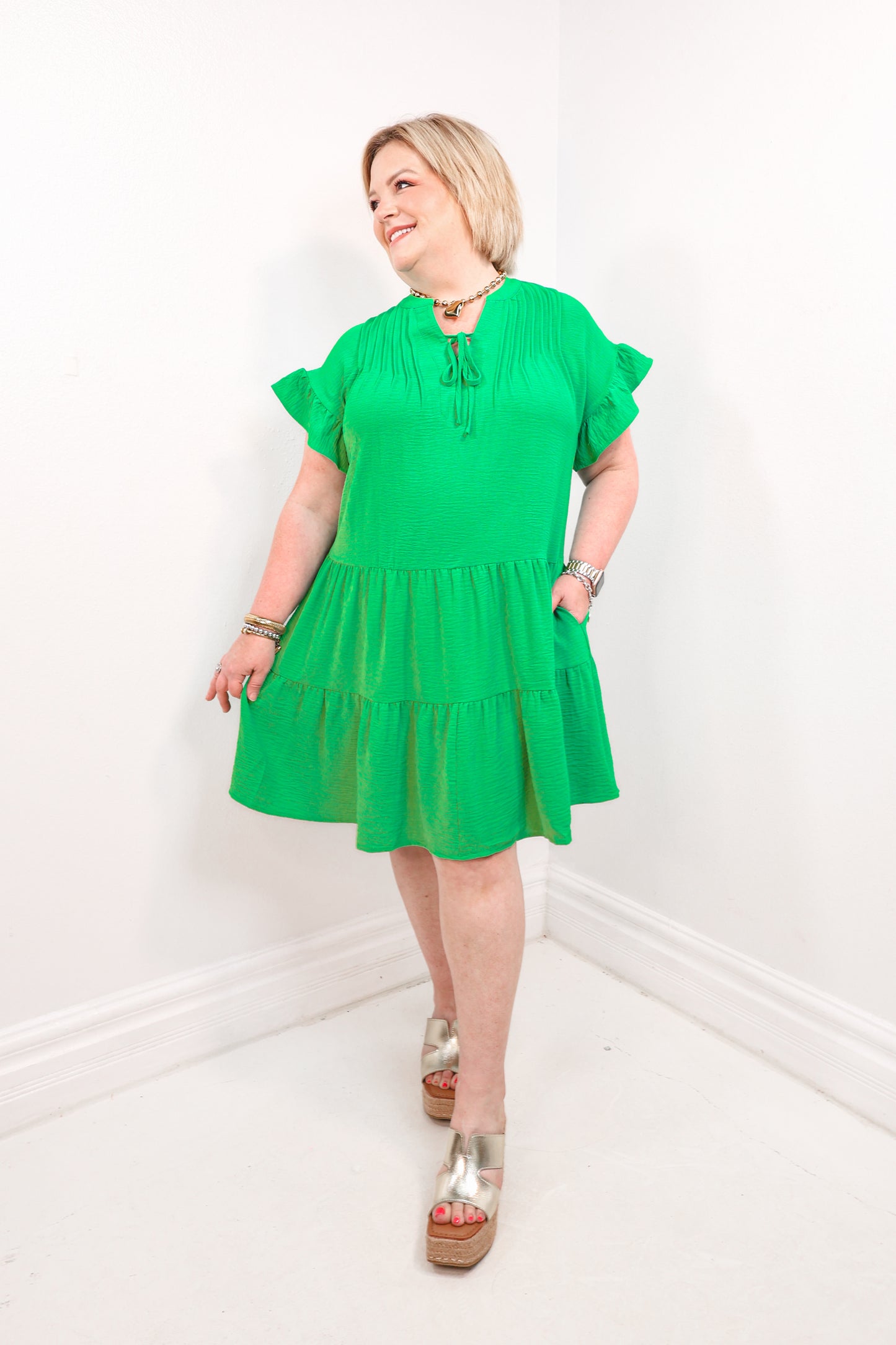 Clover & Class Tiered Mini Dress