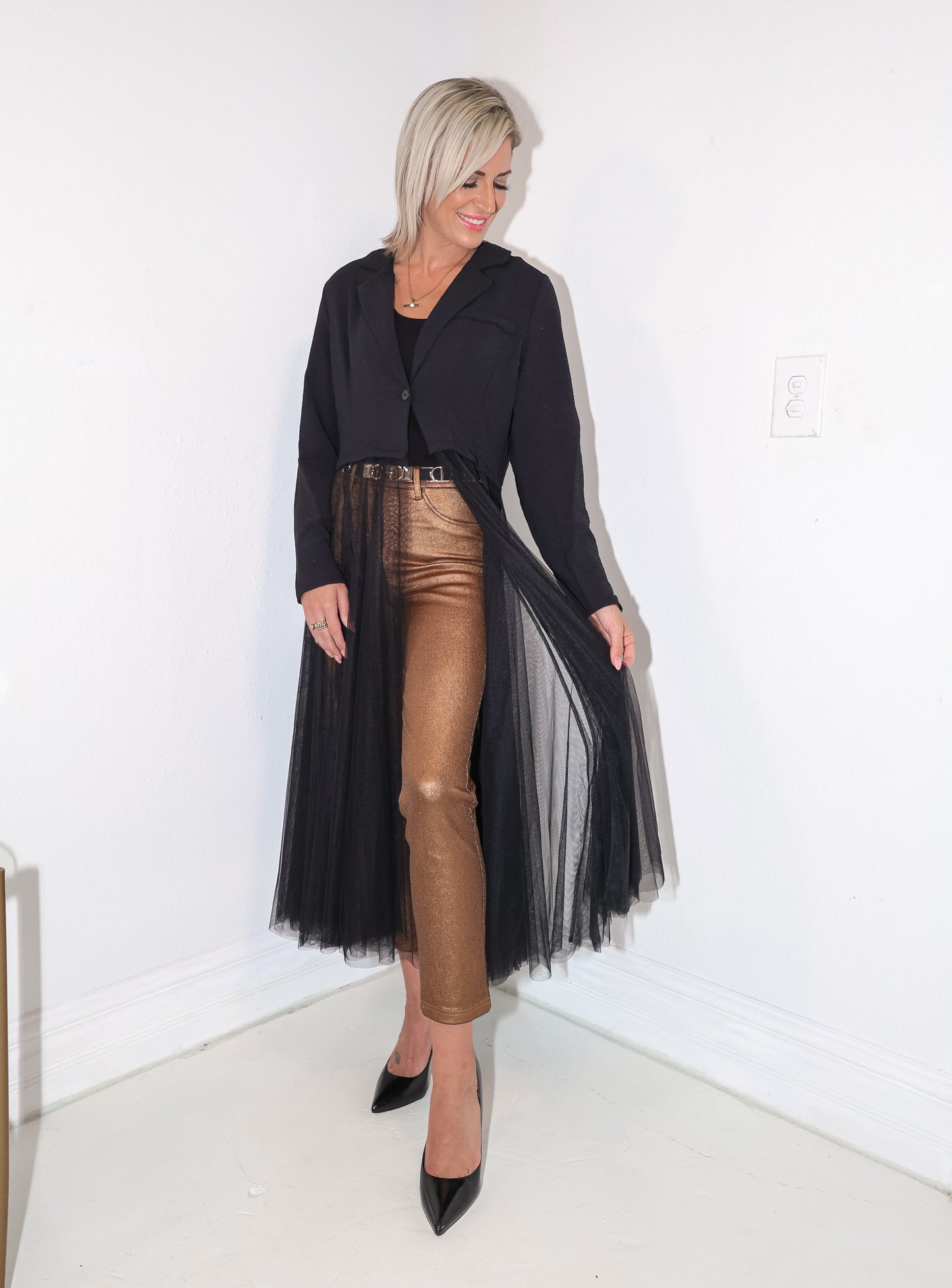 Cascade Tulle Blazer