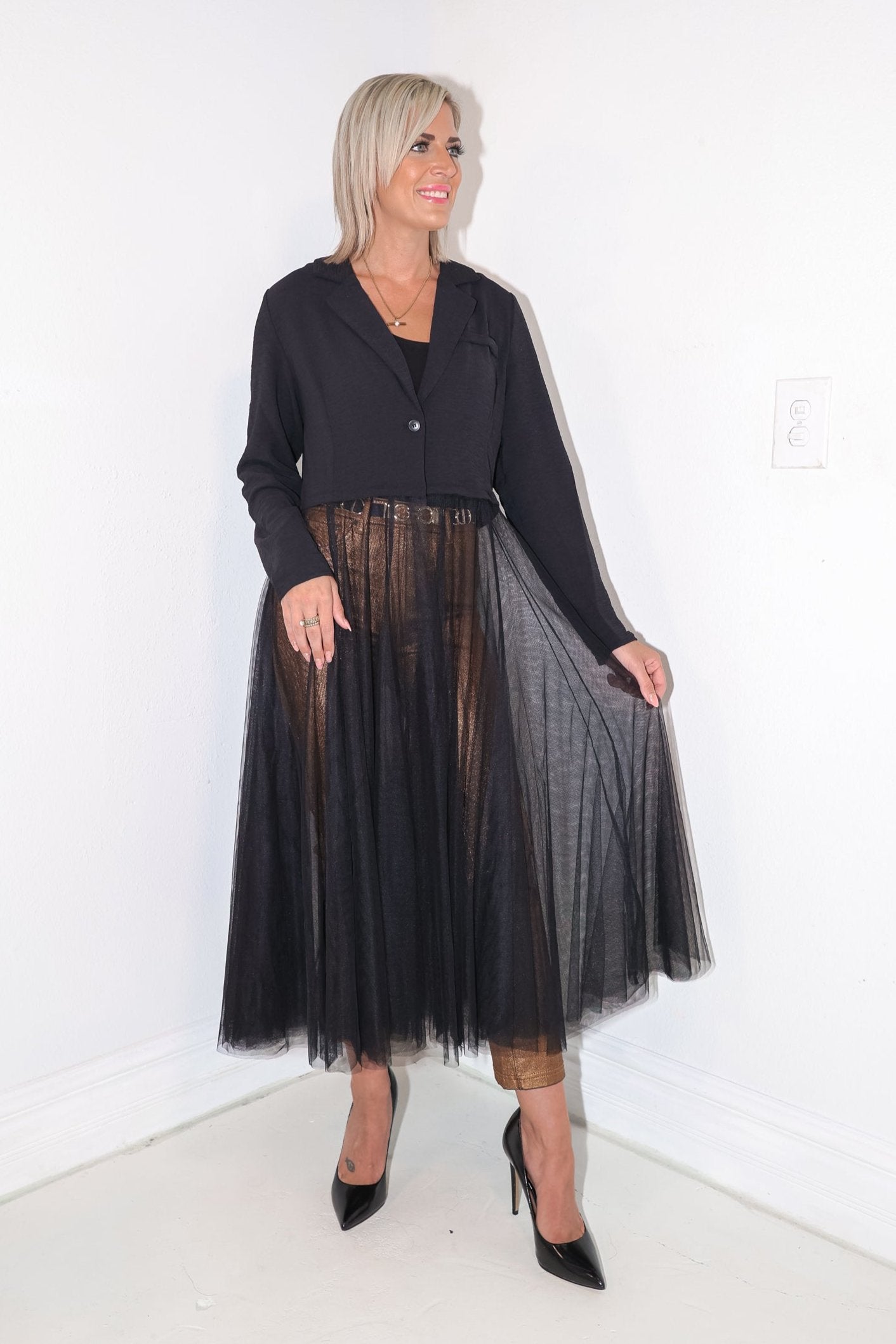 Cascade Tulle Blazer