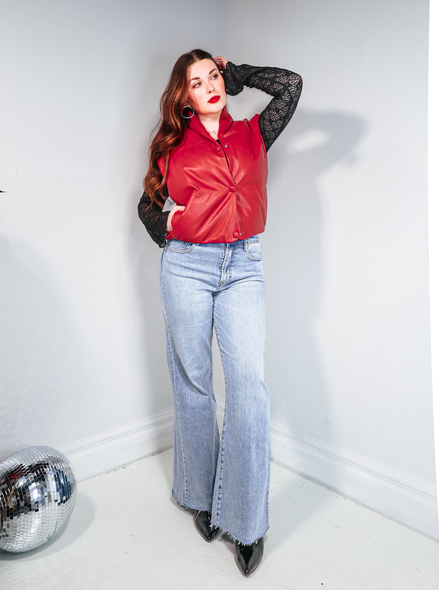 Elan Cherry Blaze High Collar Vest