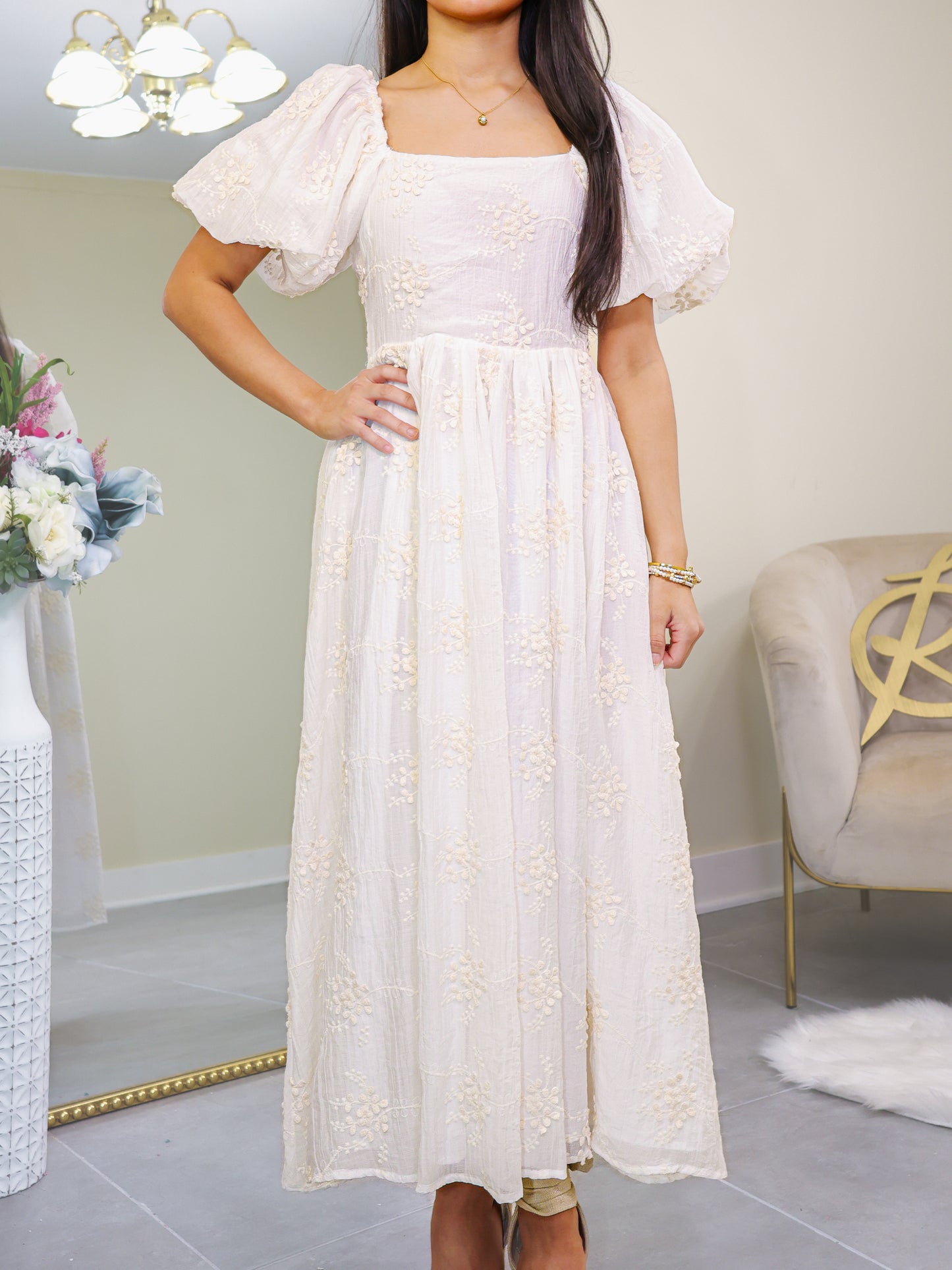 Daisy Dreams Embroidered Midi Dress