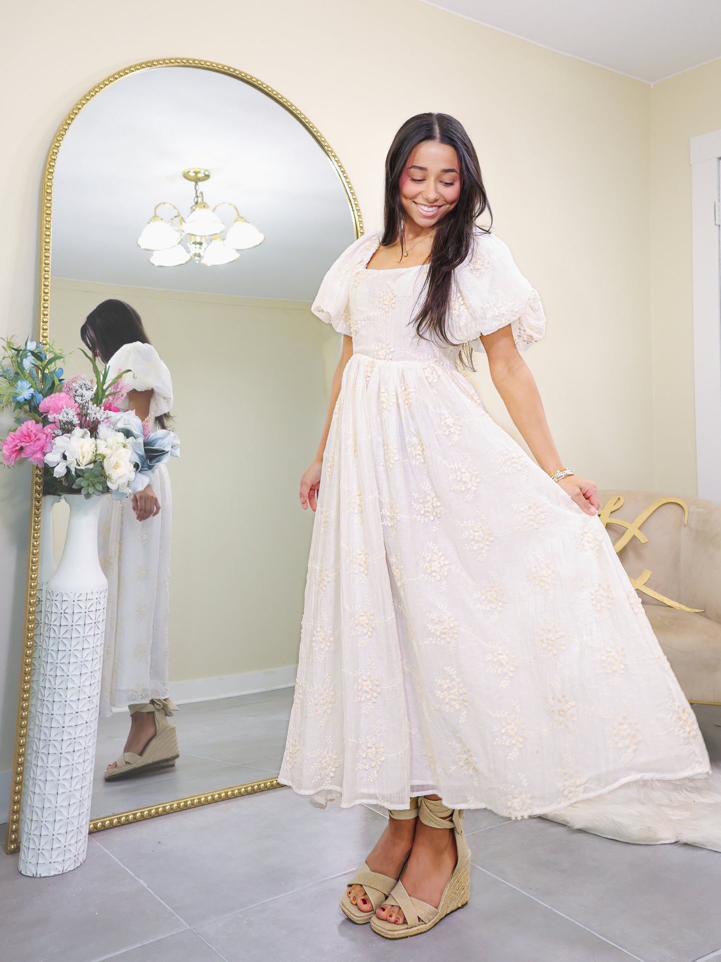 Daisy Dreams Embroidered Midi Dress