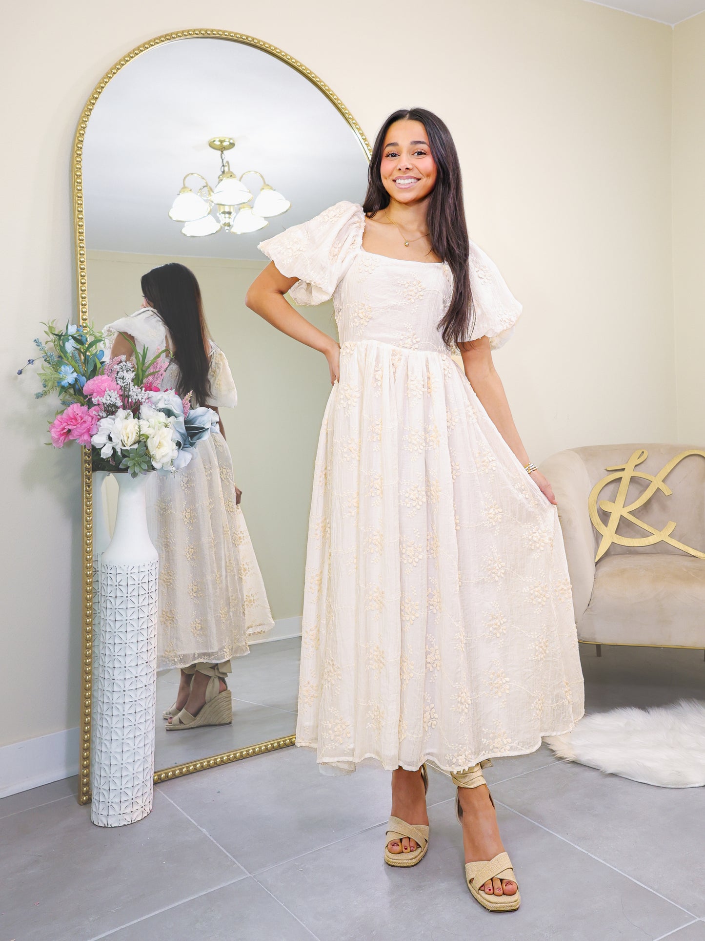 Daisy Dreams Embroidered Midi Dress