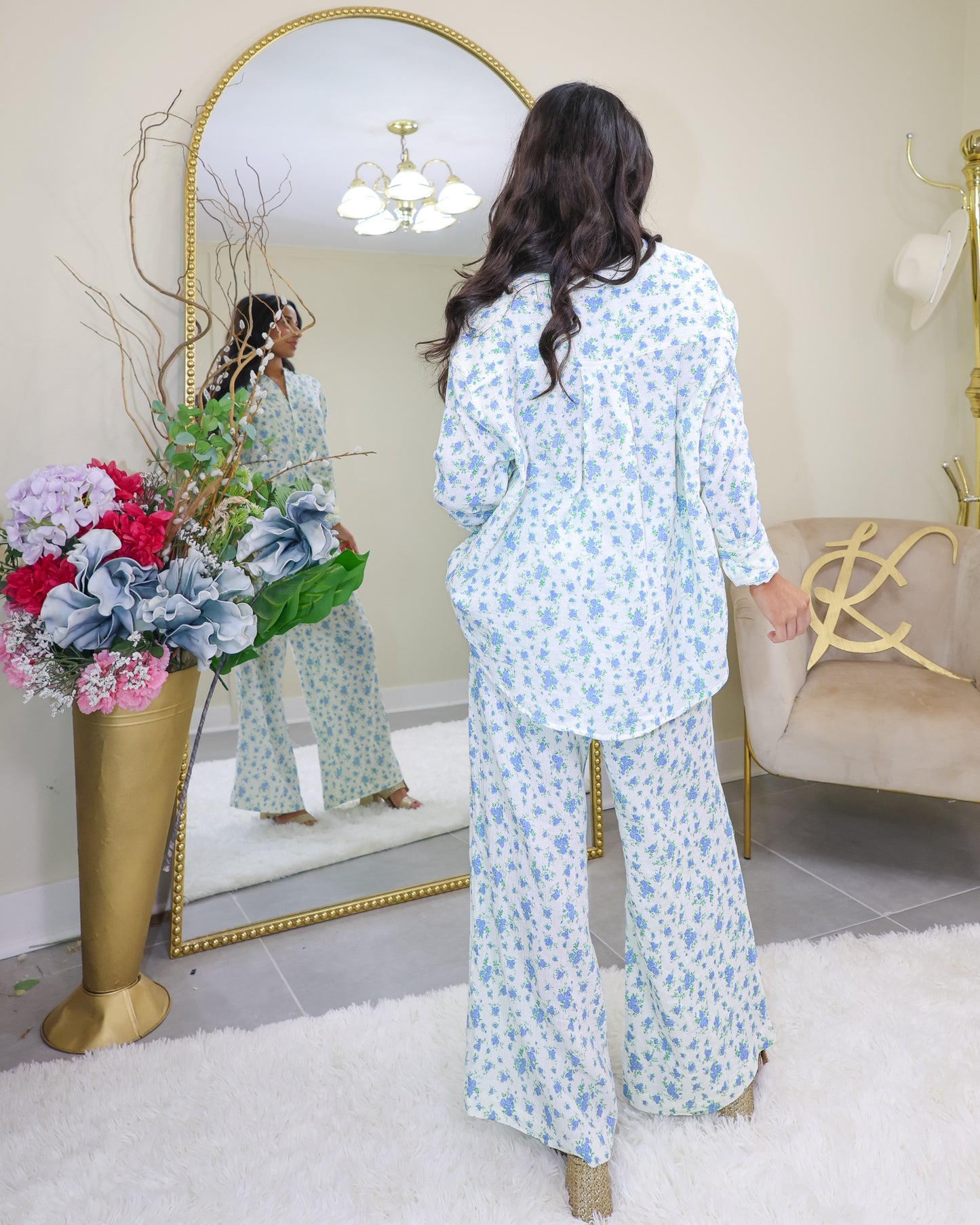Lucca Daisy Drift Gauze Elastic Waist Pants