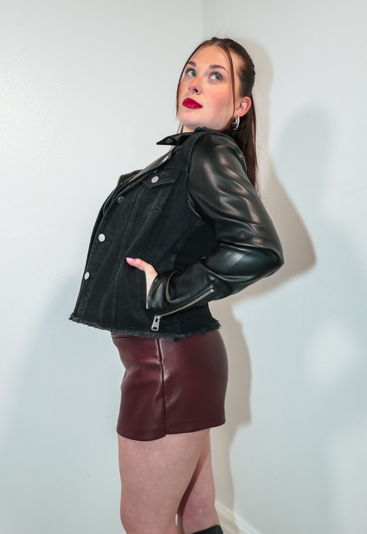 Dear John Denim & Leather Frayed Jacket