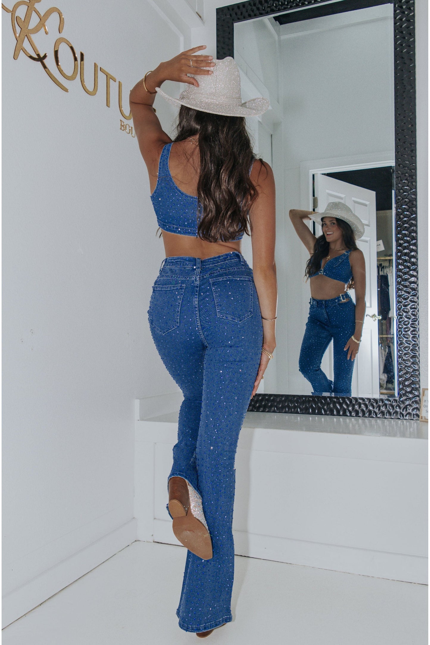 Denim & Diamonds Set-Clothing-KCoutureBoutique, women's boutique in Bossier City, Louisiana