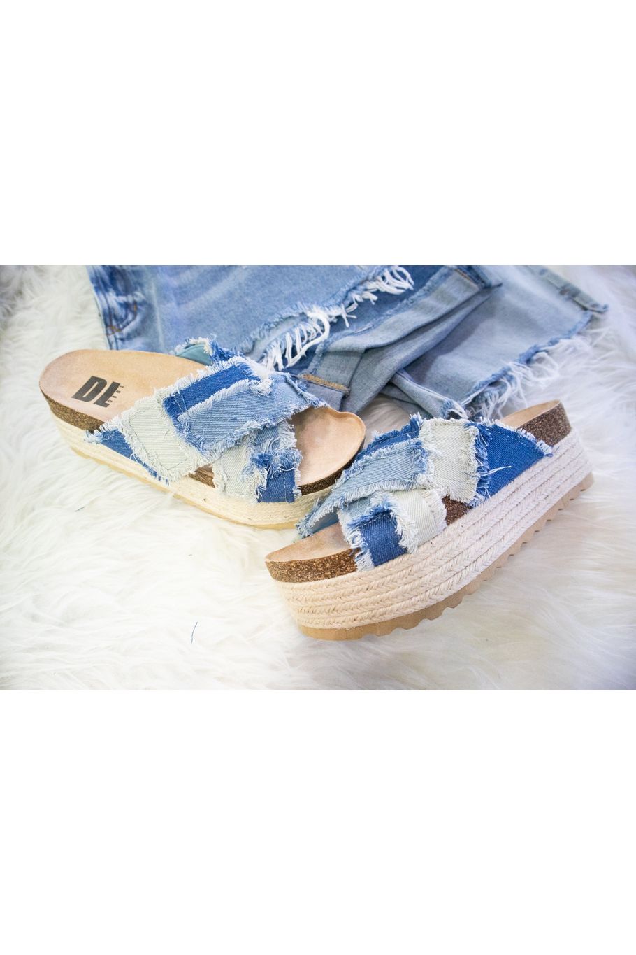 Dirty Laundry Plays Denim Platform Sandal-Shoes-KCoutureBoutique, women's boutique in Bossier City, Louisiana