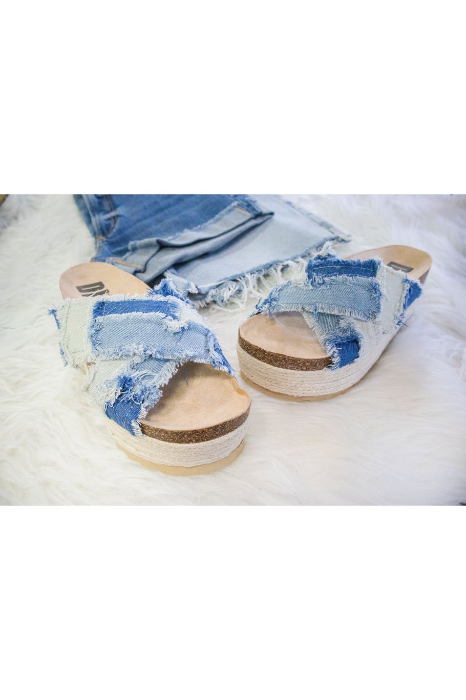 Dirty Laundry Plays Denim Platform Sandal-Shoes-KCoutureBoutique, women's boutique in Bossier City, Louisiana