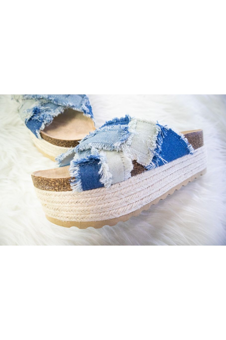 Dirty Laundry Plays Denim Platform Sandal-Shoes-KCoutureBoutique, women's boutique in Bossier City, Louisiana