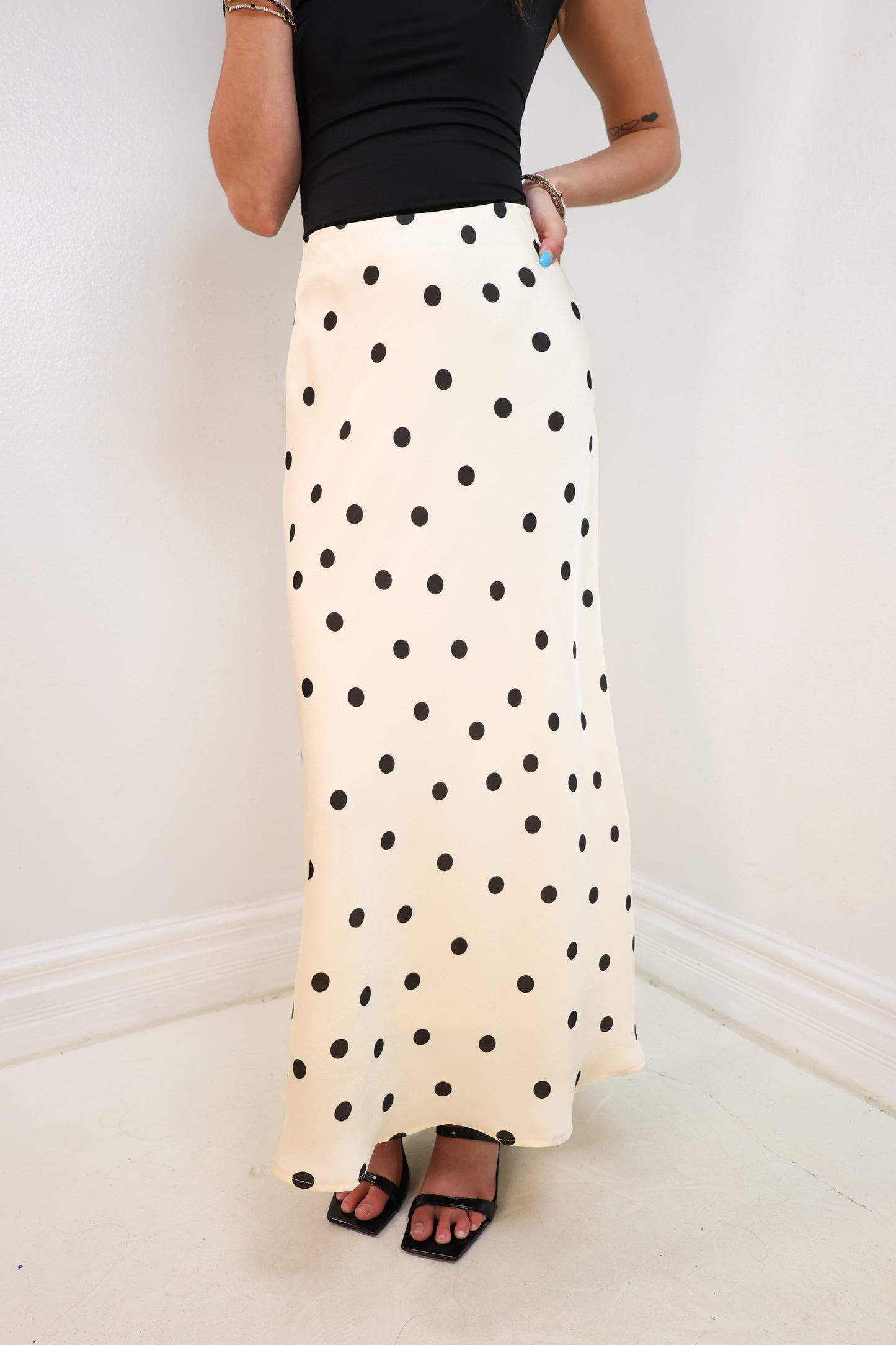 Dot Affair Polka Dot Midi Skirt