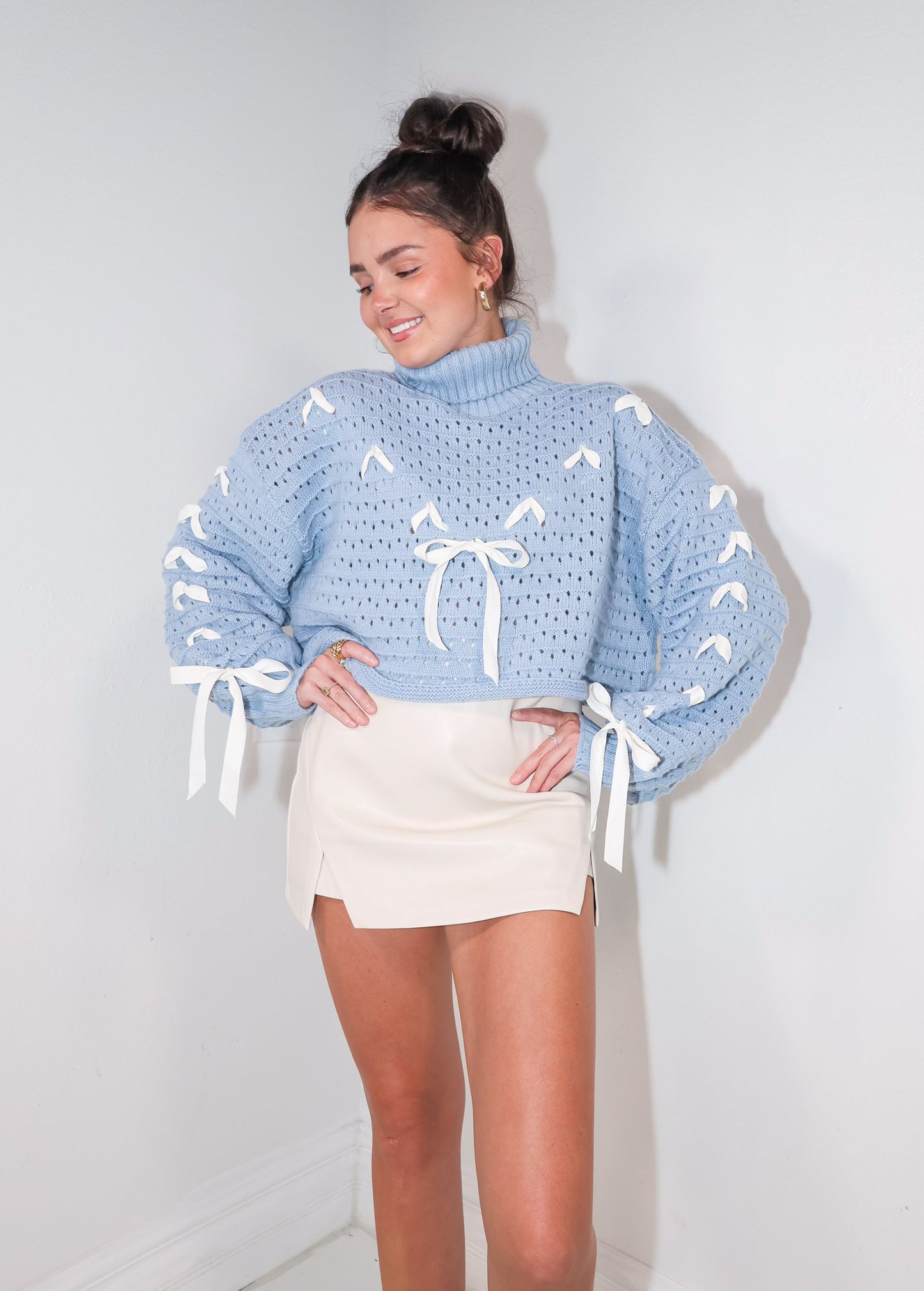 Dreamy Ribbons Knit Sweater Top