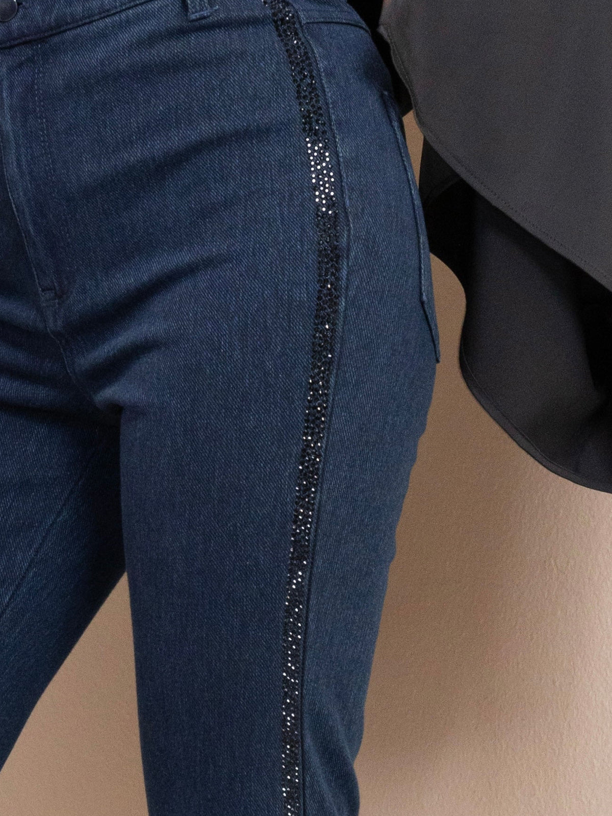 Lyssé Bette Embellished Zip Front Ankle Baby Boot Jeans