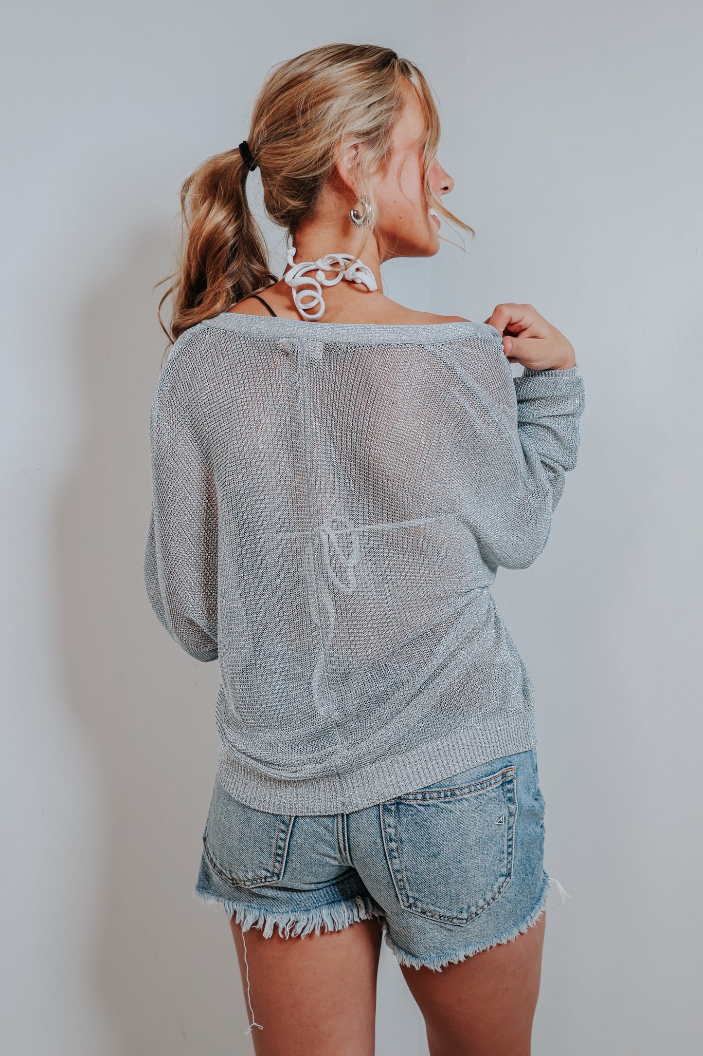 Elan Mesh Zip Front Cardigan