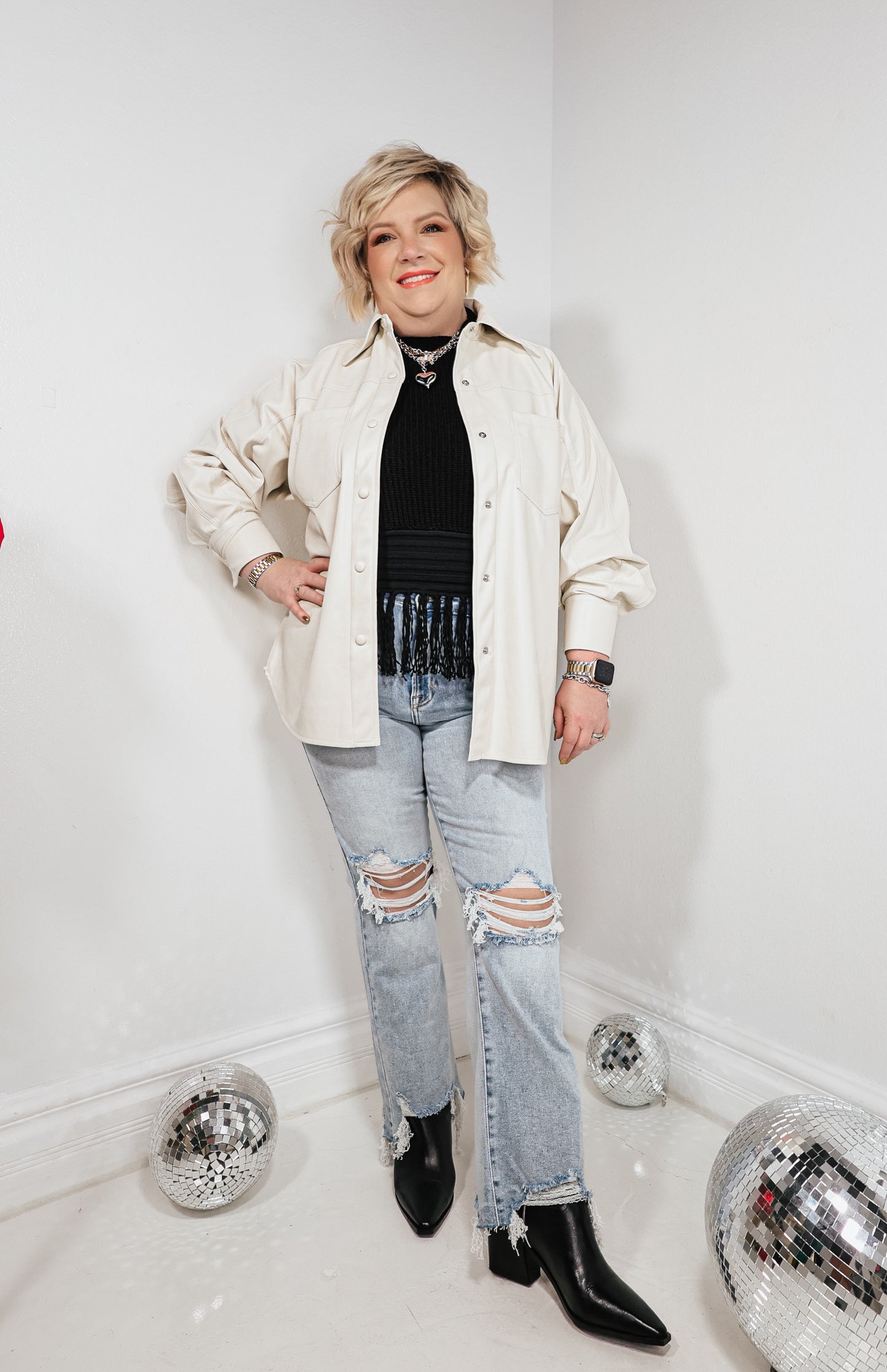 Elan Rock & Roll Faux Leather Jacket