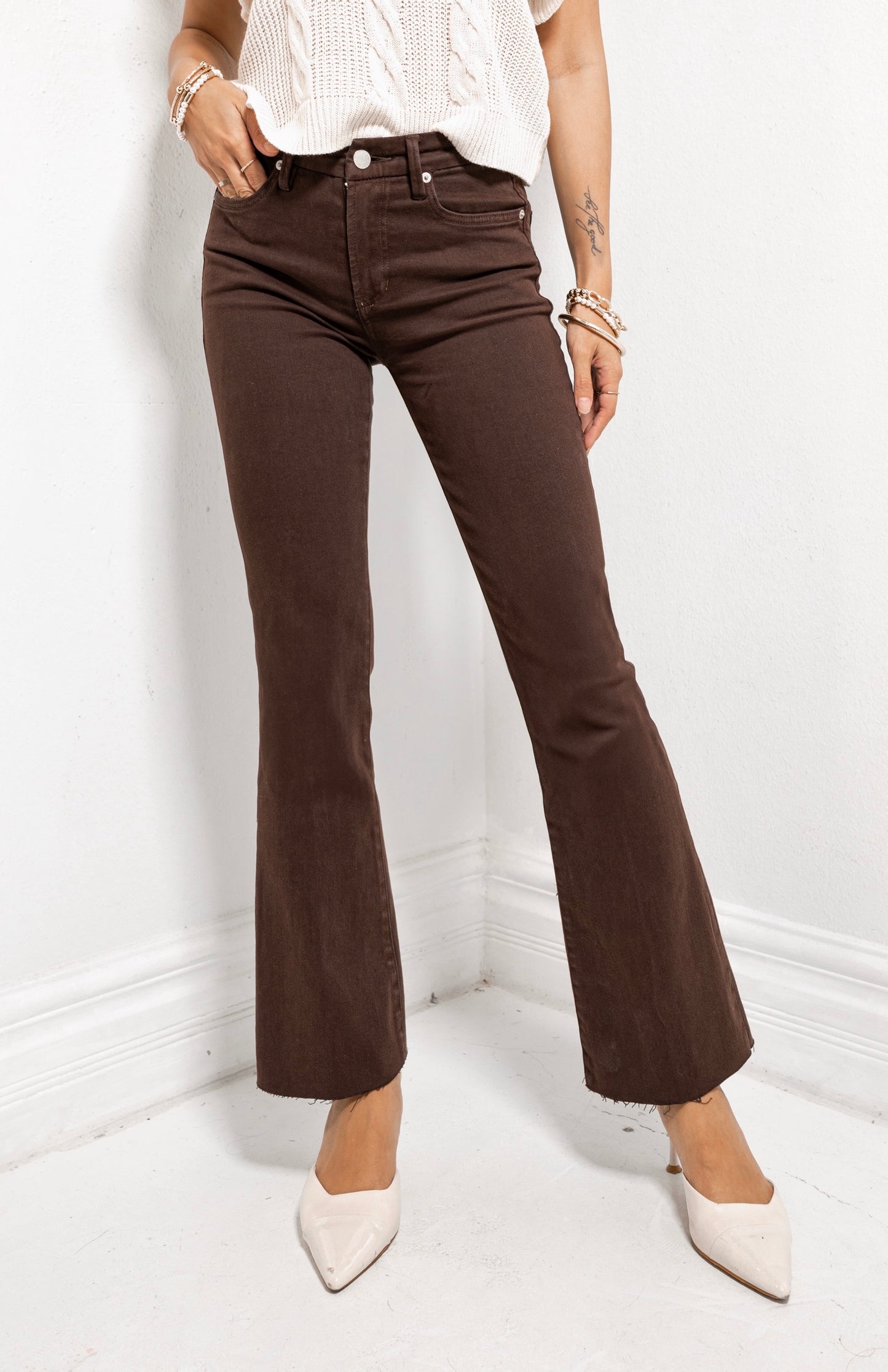 Dear John Jeanne Flare Dark Oak Jeans