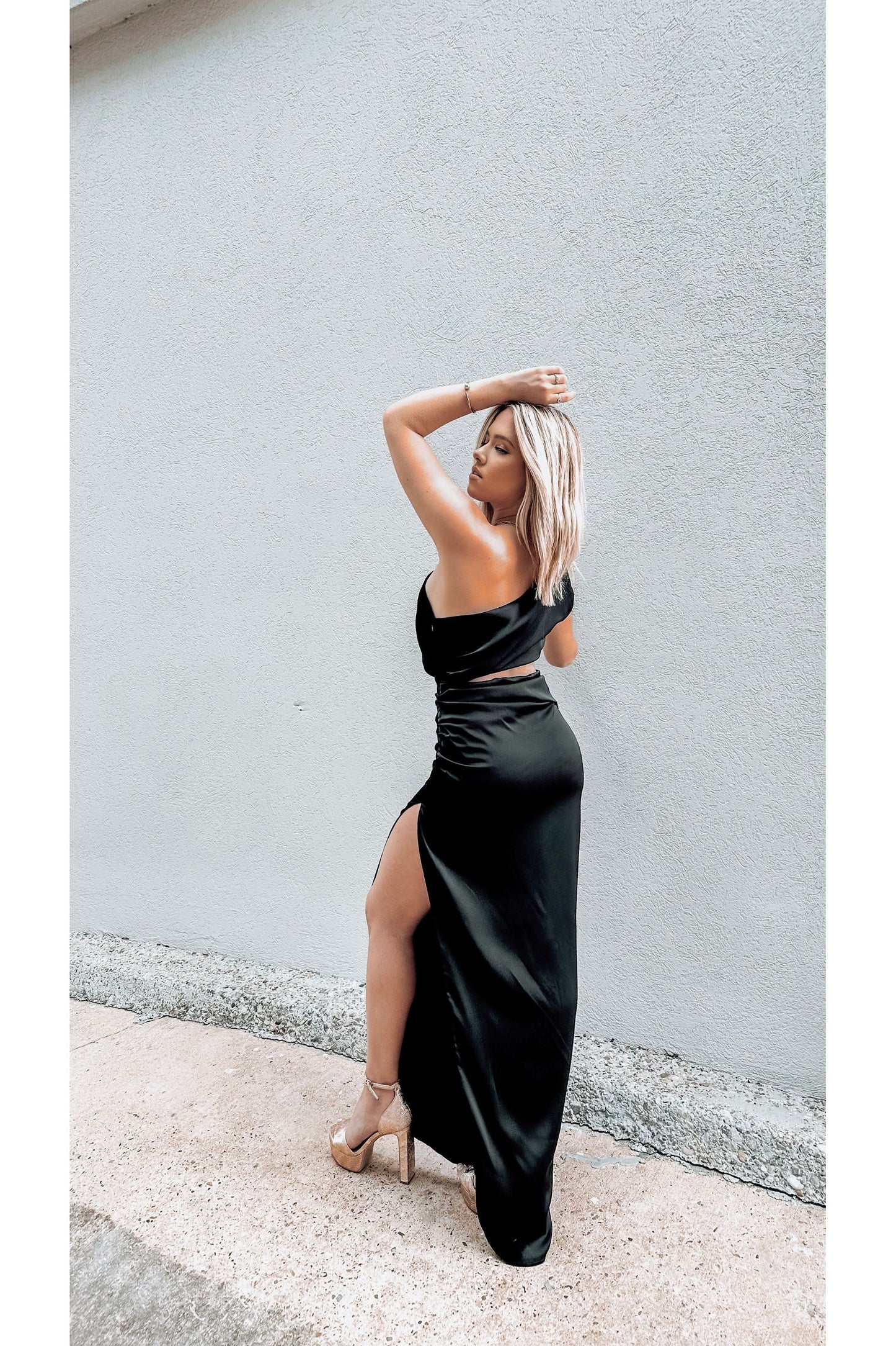 Emme Cut Out Satin Maxi Dress-Dress-KCoutureBoutique, women's boutique in Bossier City, Louisiana